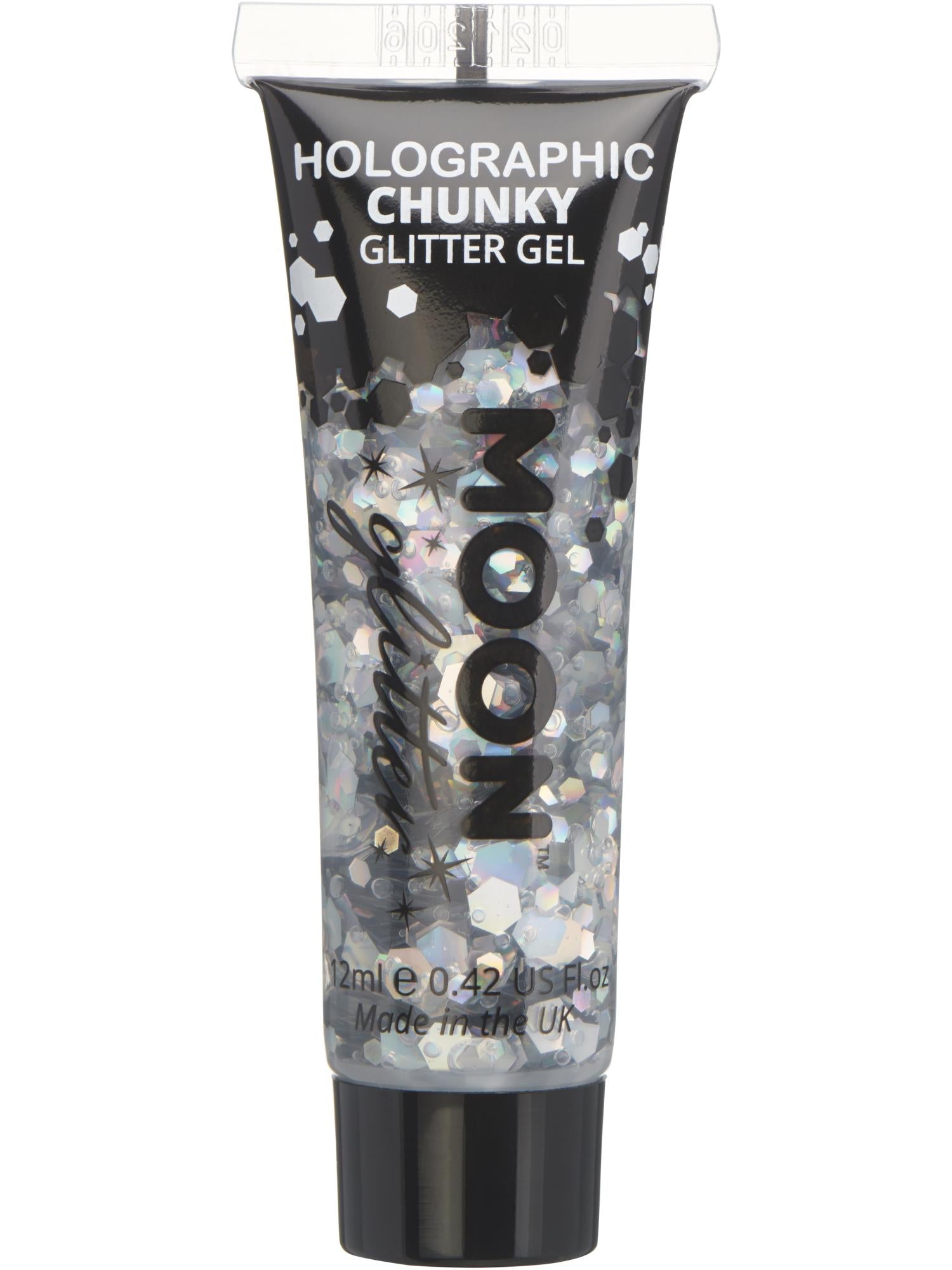 Moon Glitter Holographic Chunky Glitter Gel,Silver