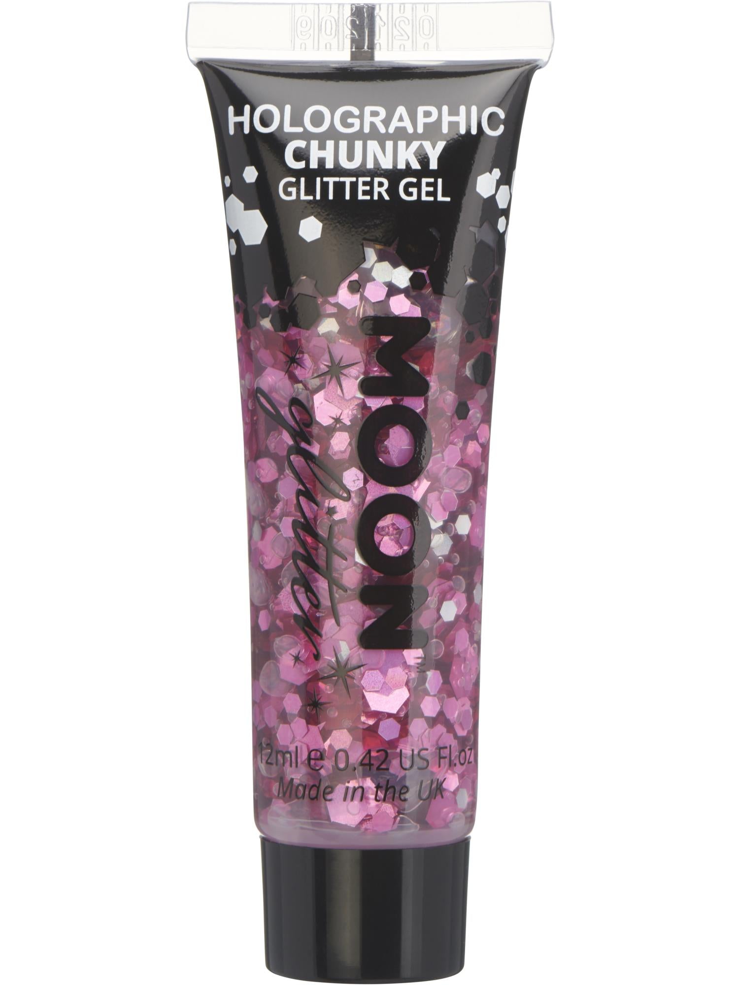 Moon Glitter Holographic Chunky Glitter Gel,Pink