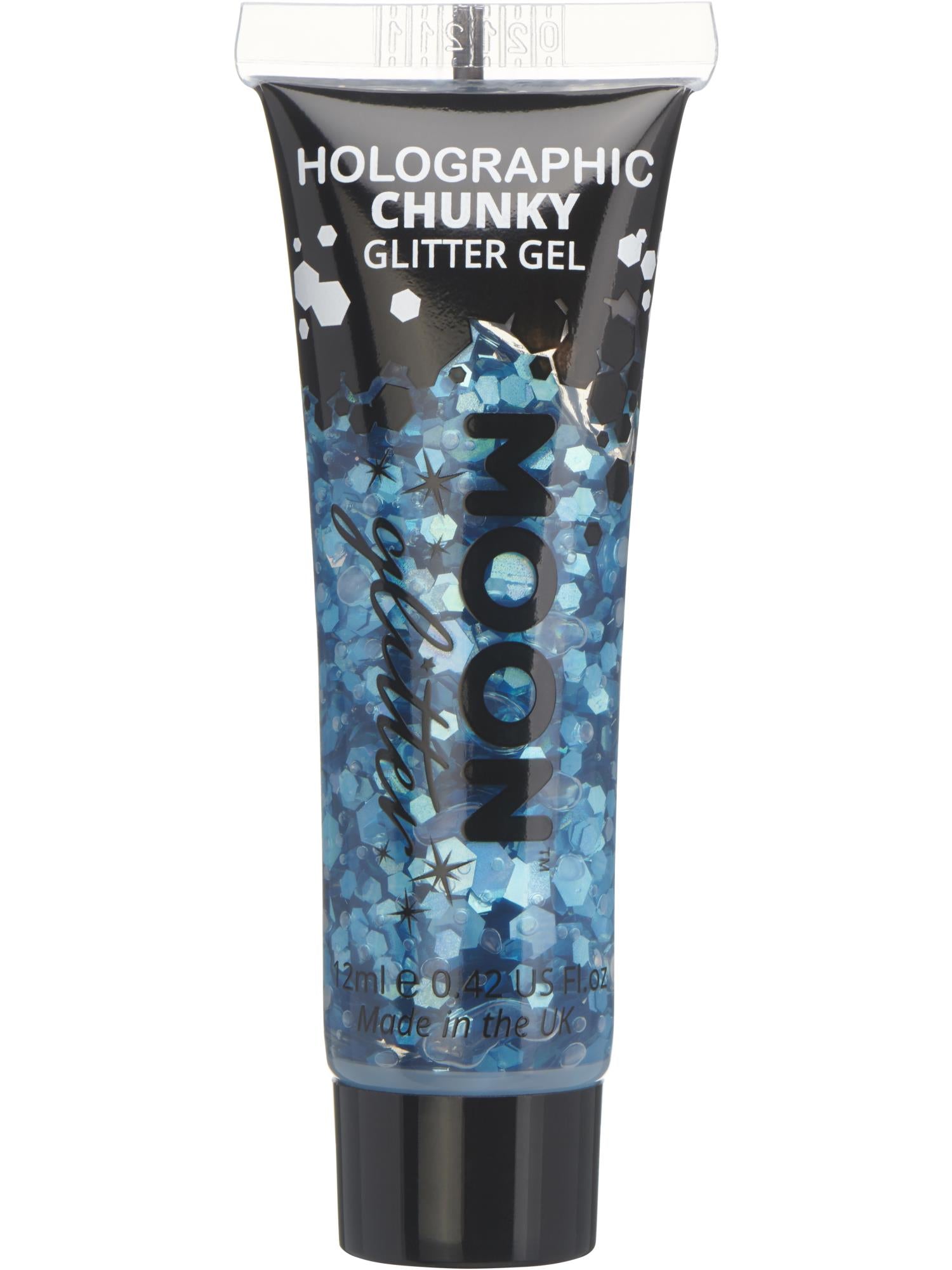 Moon Glitter Holographic Chunky Glitter Gel, Blue