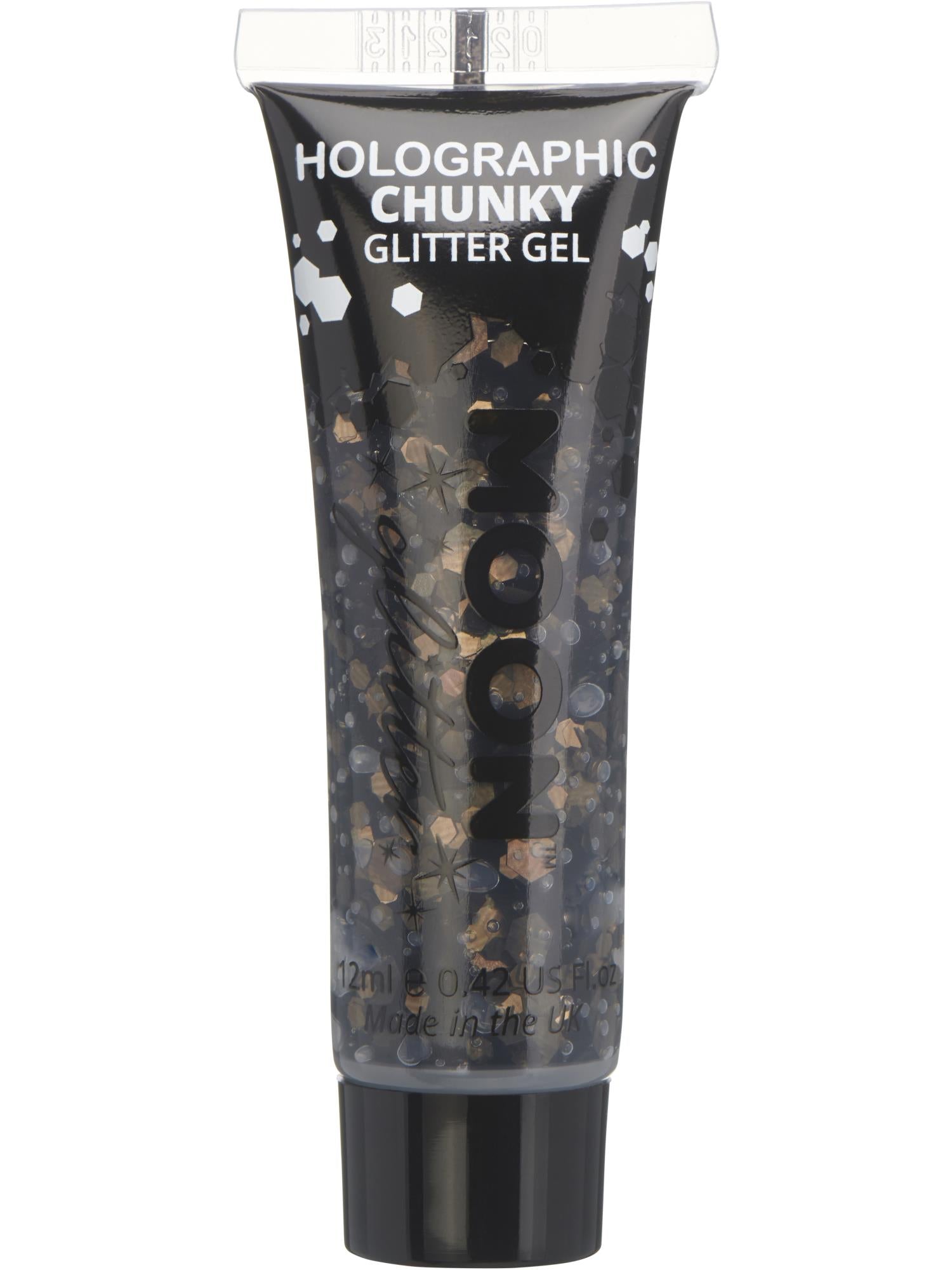 Moon Glitter Holographic Chunky Glitter Gel, Black