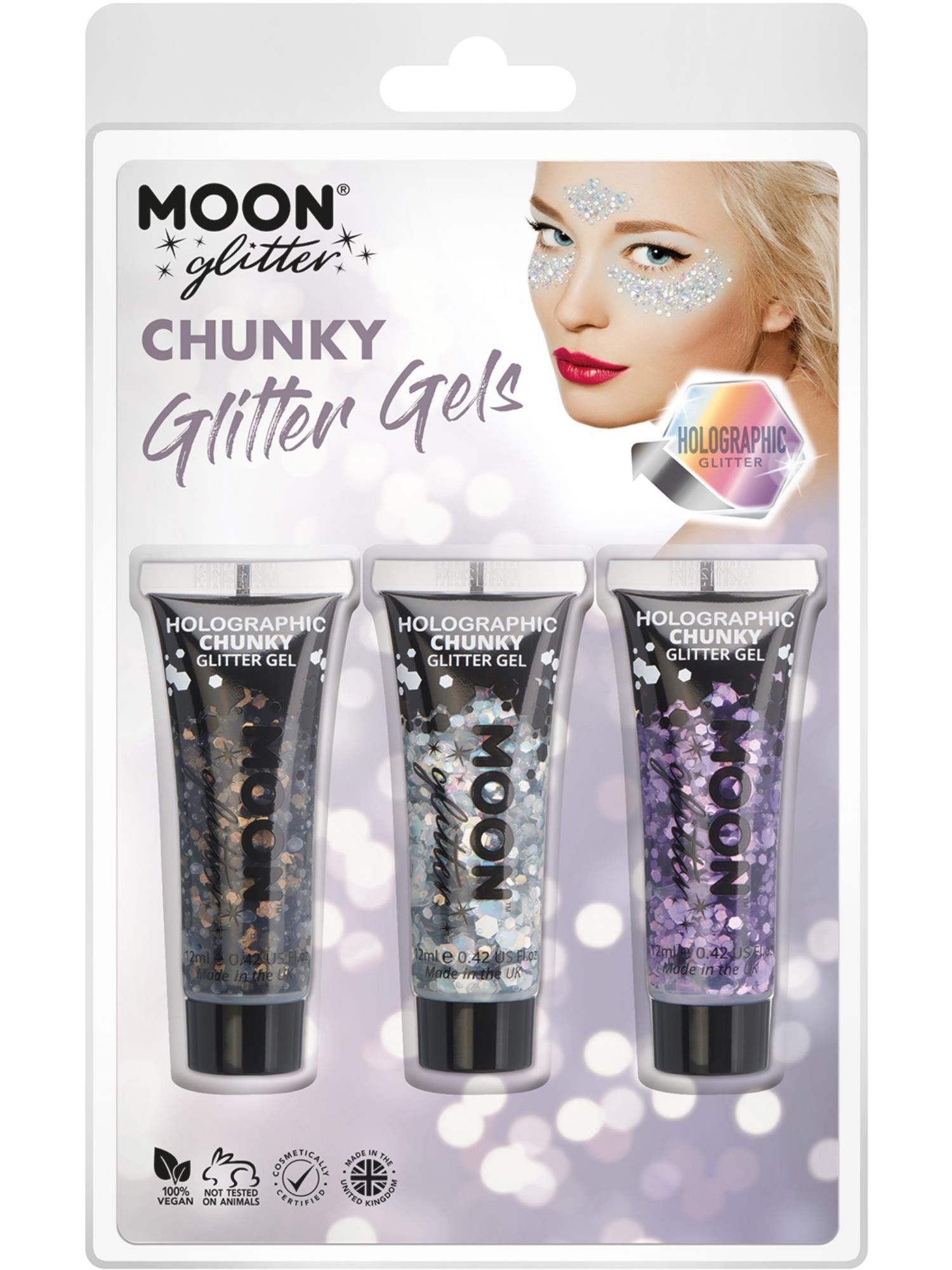 Moon Glitter Holographic Chunky Glitter Gel,