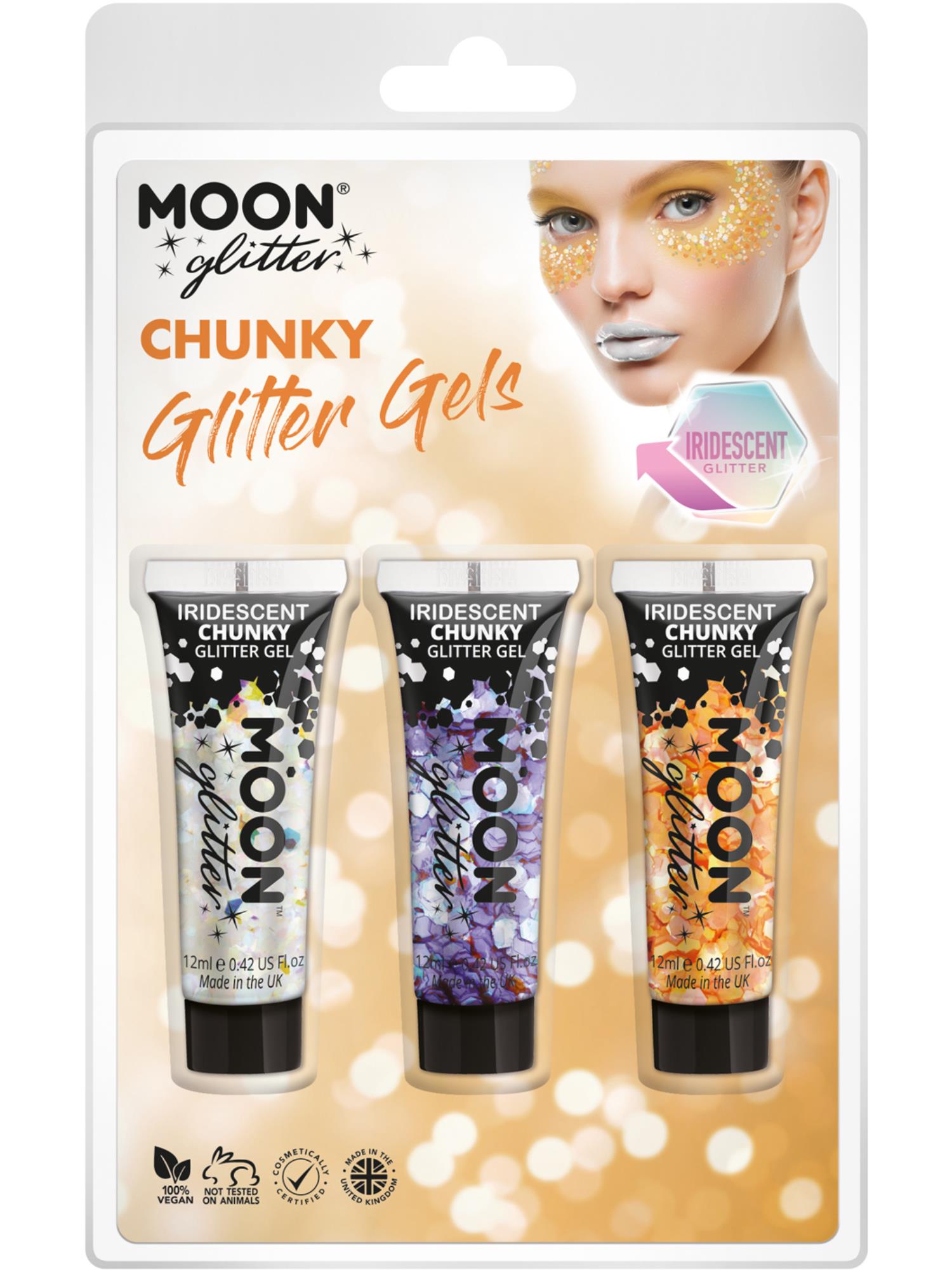 Moon Glitter Iridescent Chunky Glitter Gel,