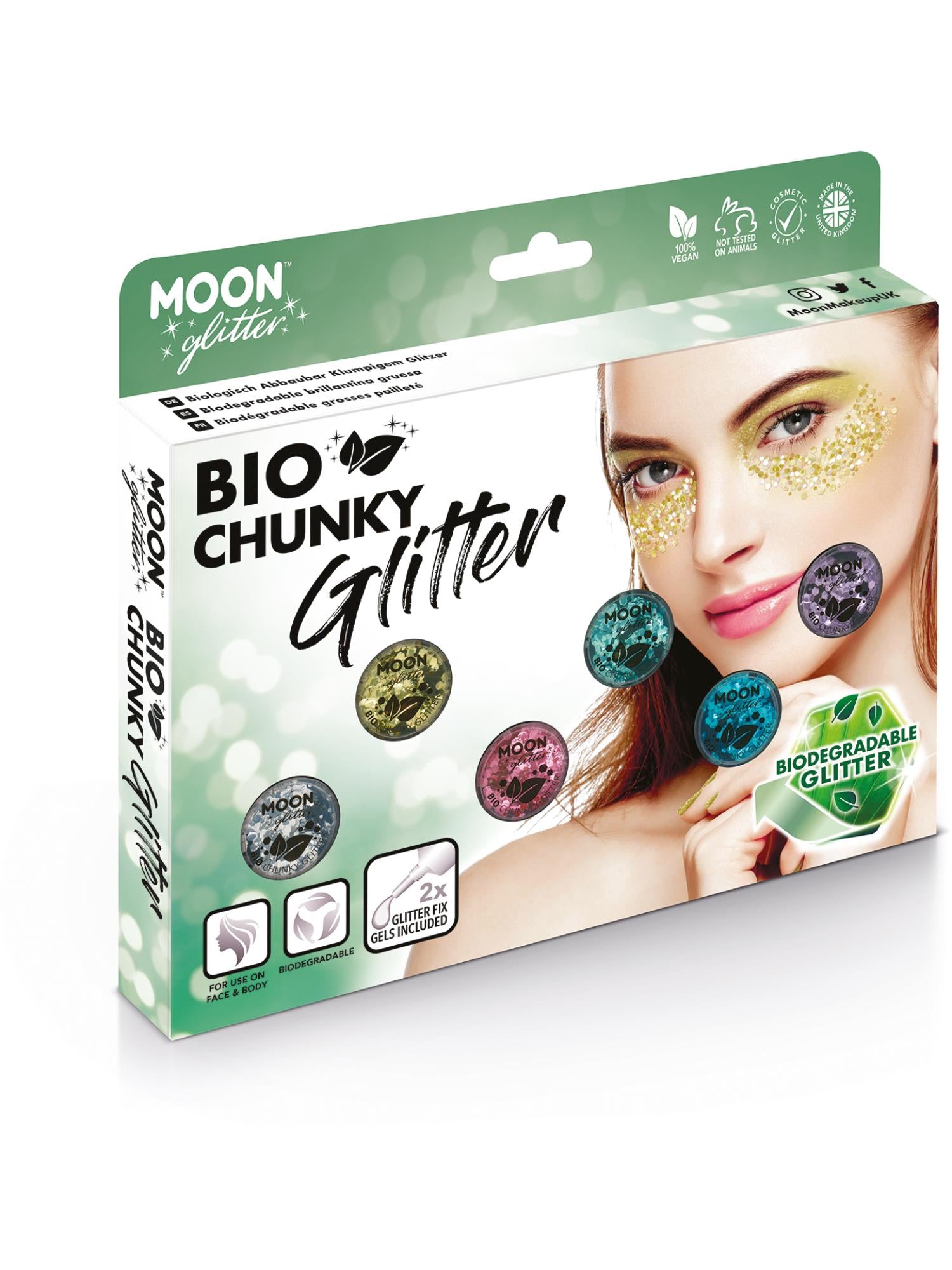 Moon Glitter Bio Chunky Glitter, Assorted