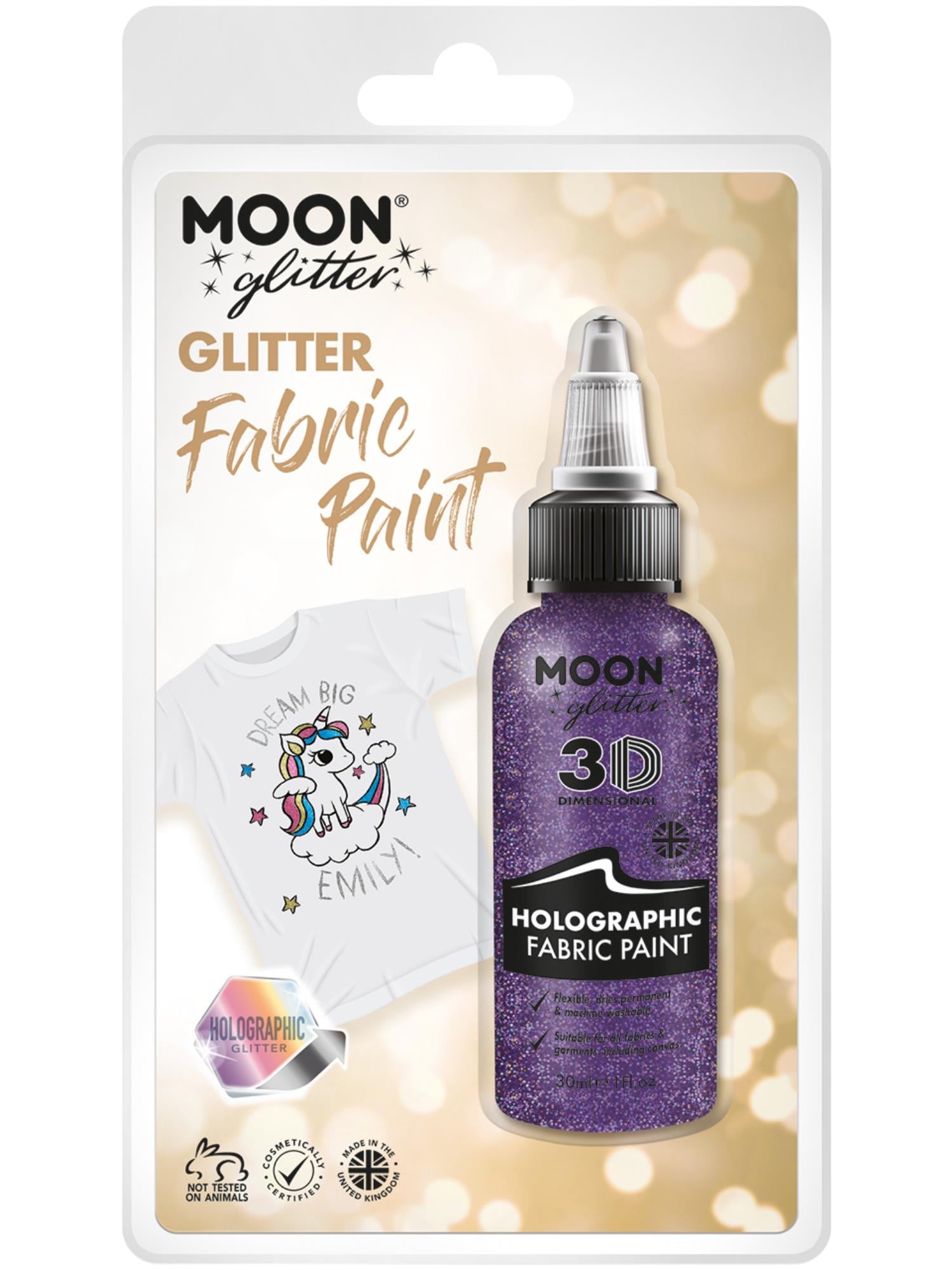 Moon Glitter holografische glittertextielverf