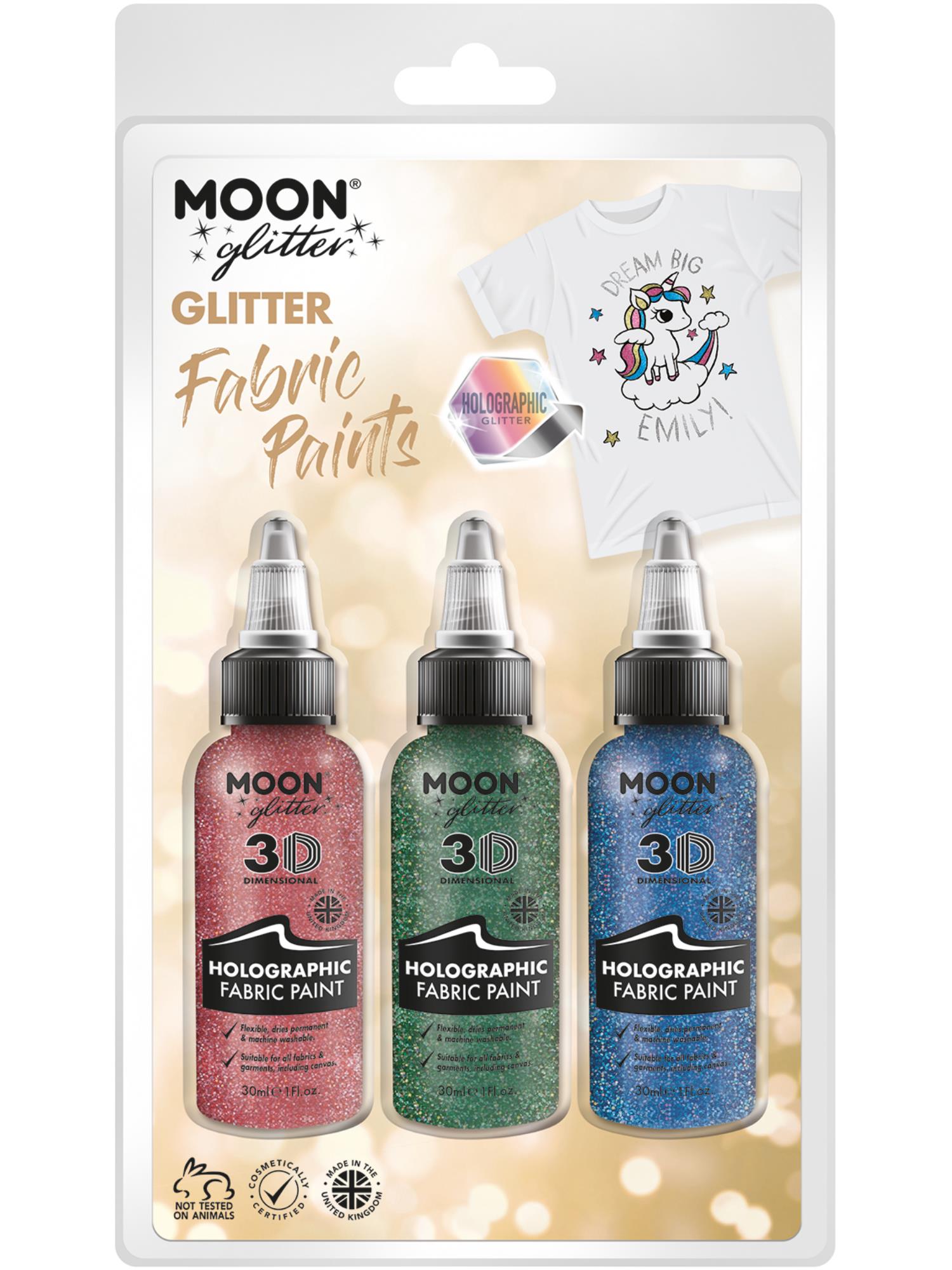 Moon Glitter Holographic Glitter Fabric Paint,