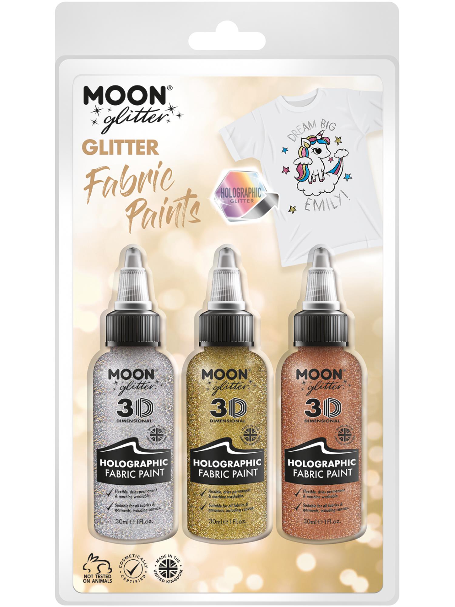 Moon Glitter Holographic Glitter Fabric Paint,