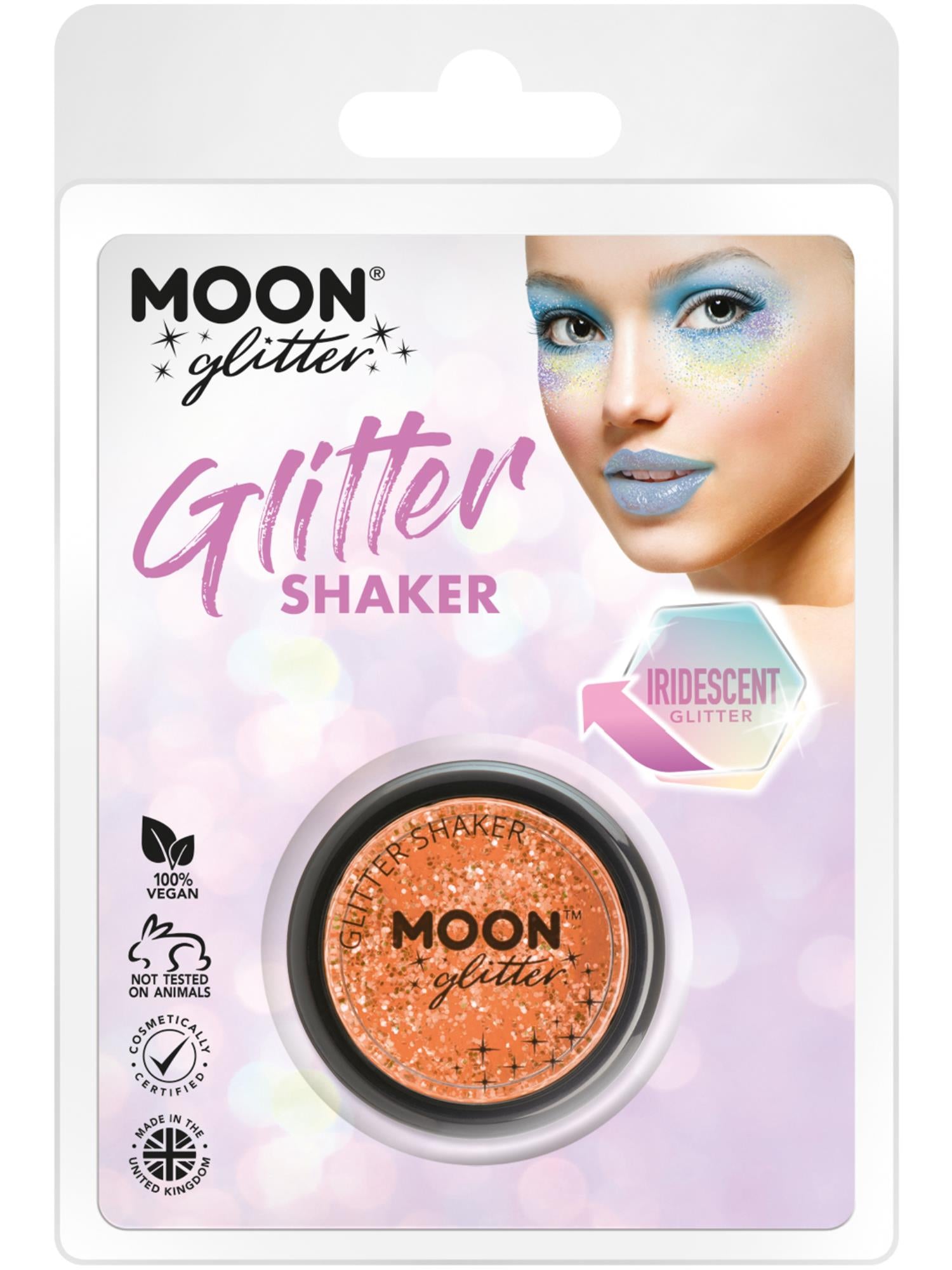 Moon Glitter Iridescent Glitter Shakers, Orange