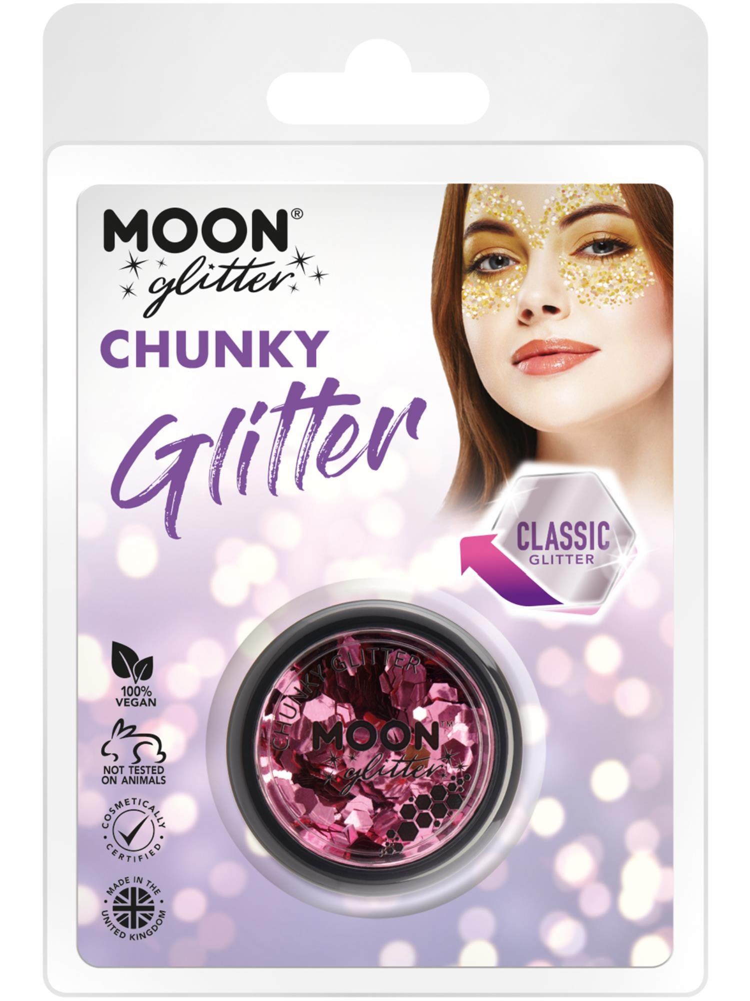 Moon Glitter Classic Chunky Glitter, Pink