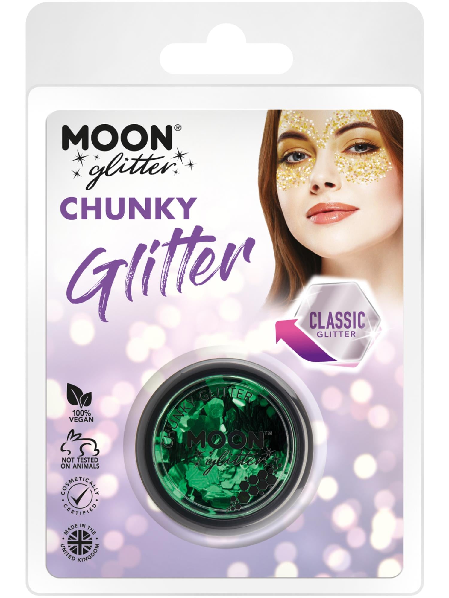 Moon Glitter Classic Chunky Glitter, Green