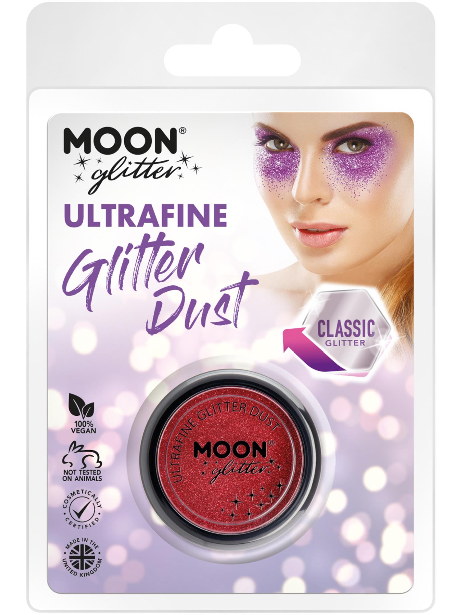 Moon Glitter Classic Ultrafine Glitter Dust, Red