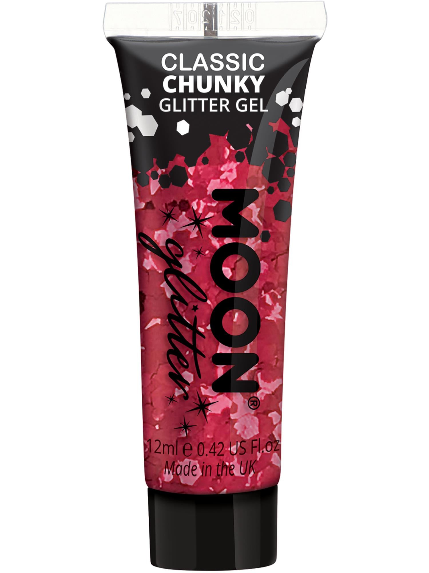 Moon Glitter Classic Chunky Glitter Gel, Red