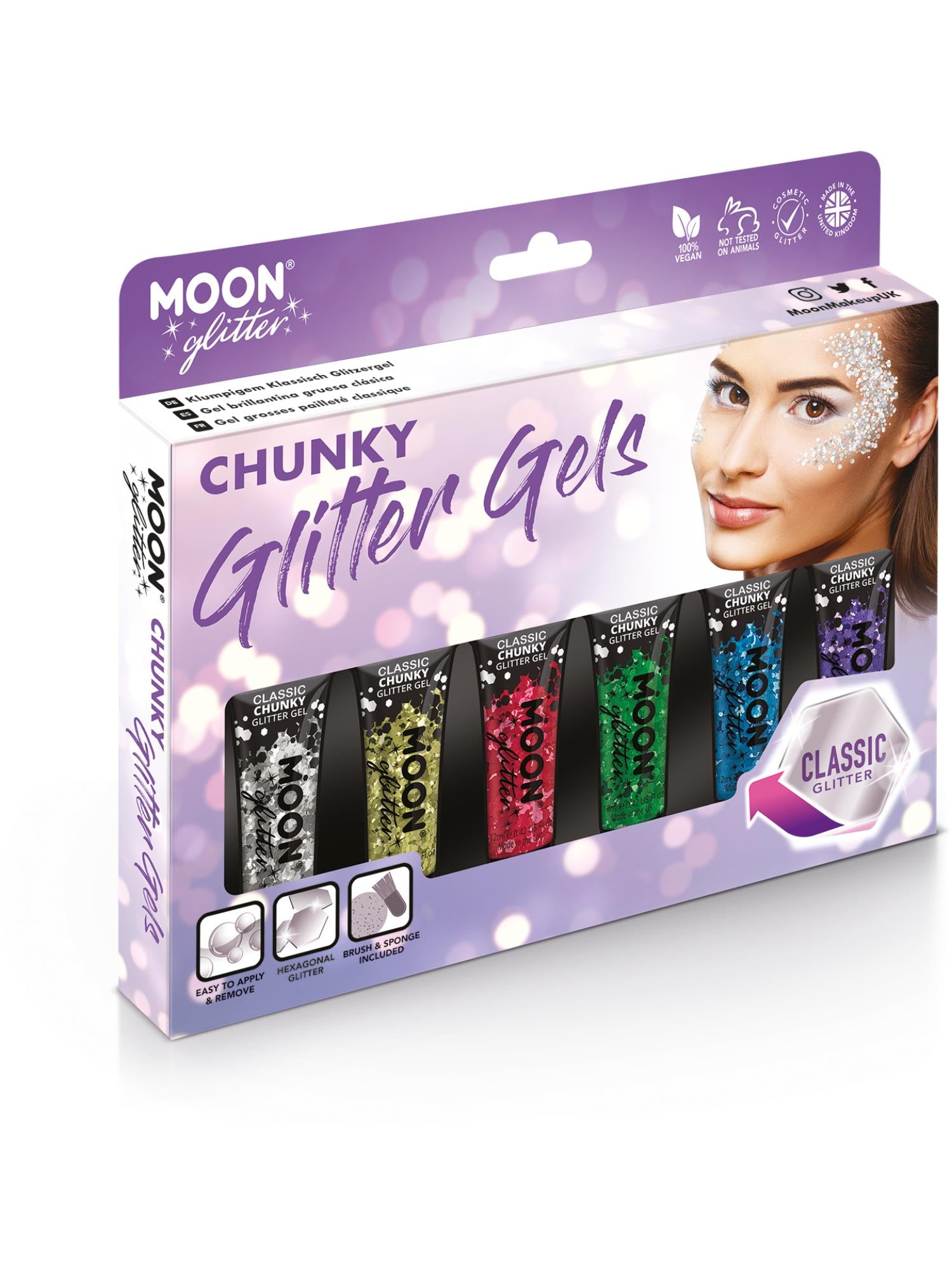 Moon Glitter Classic Chunky Glitter Gel, Assorted