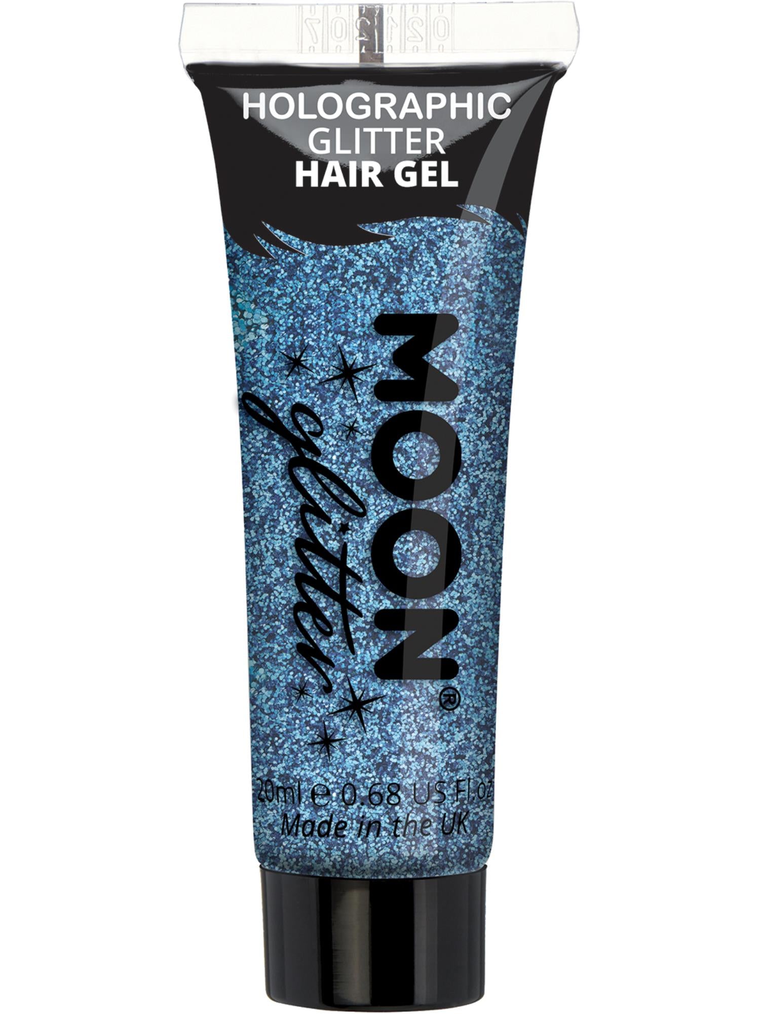 Moon Glitter Holographic Glitter Hair Gel, Blue