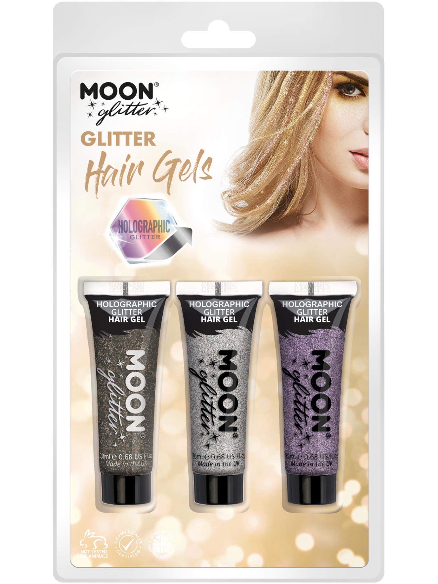 Moon Glitter Holographic Glitter Hair Gel,