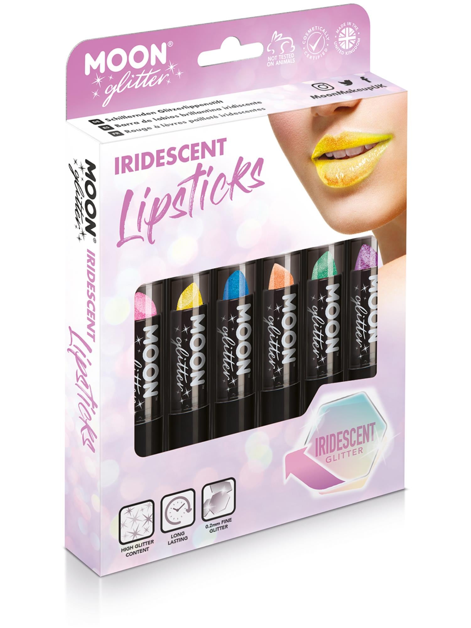 Moon Glitter Iridescent Glitter Lipstick, Assorted