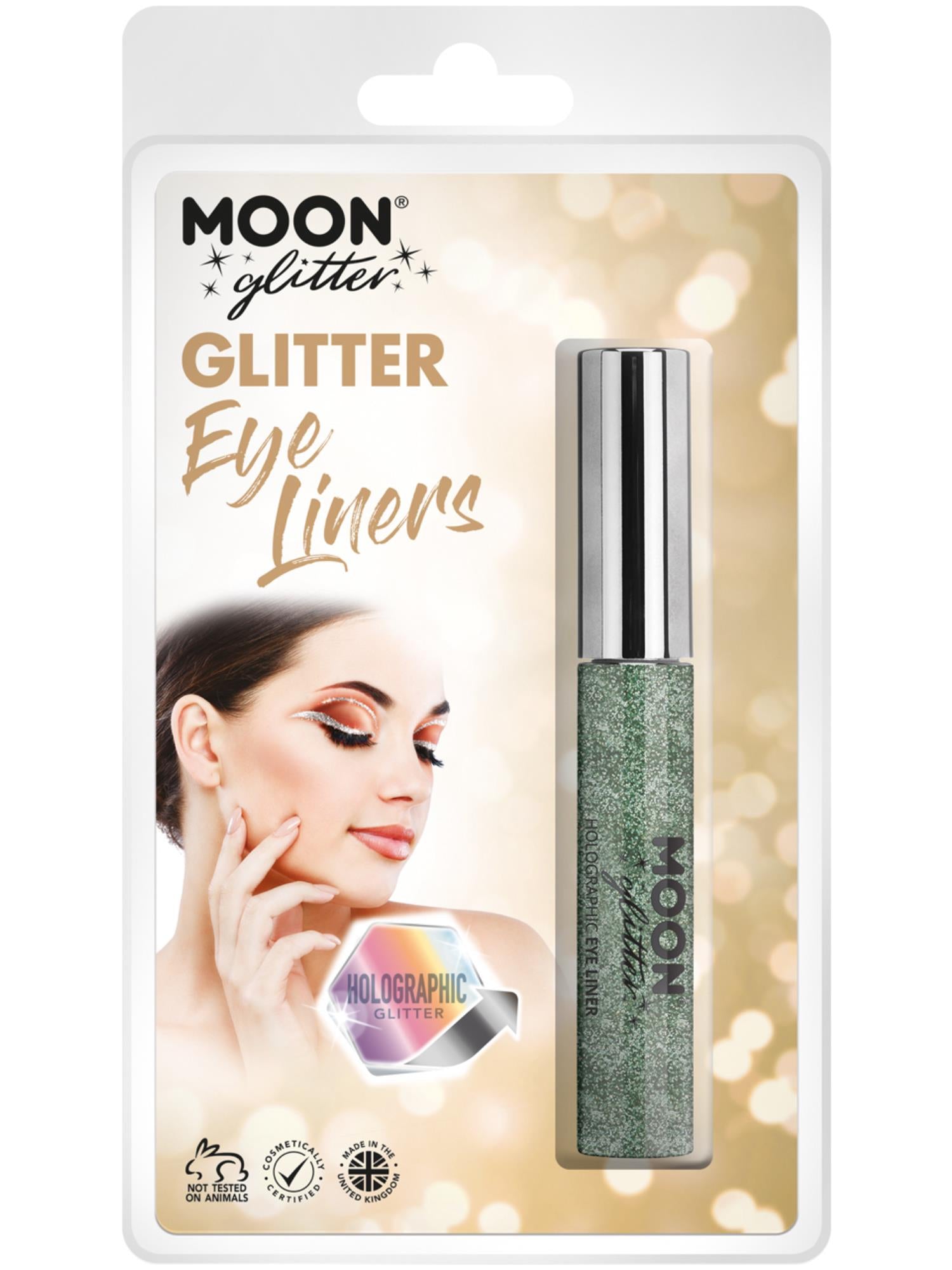 Moon Glitter Holographic Glitter Eye Liner, Green