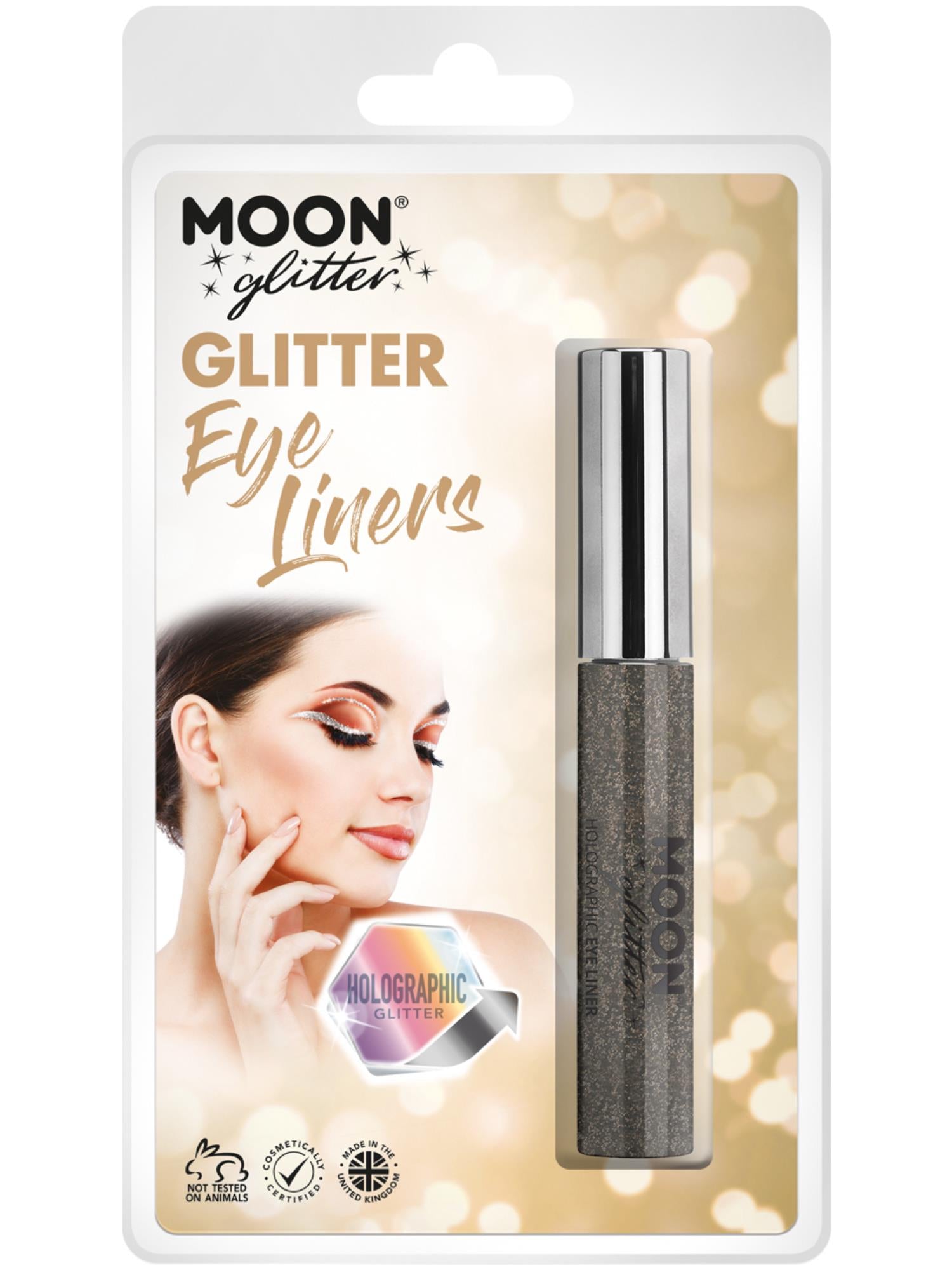 Moon Glitter Holographic Glitter Eye Liner, Black