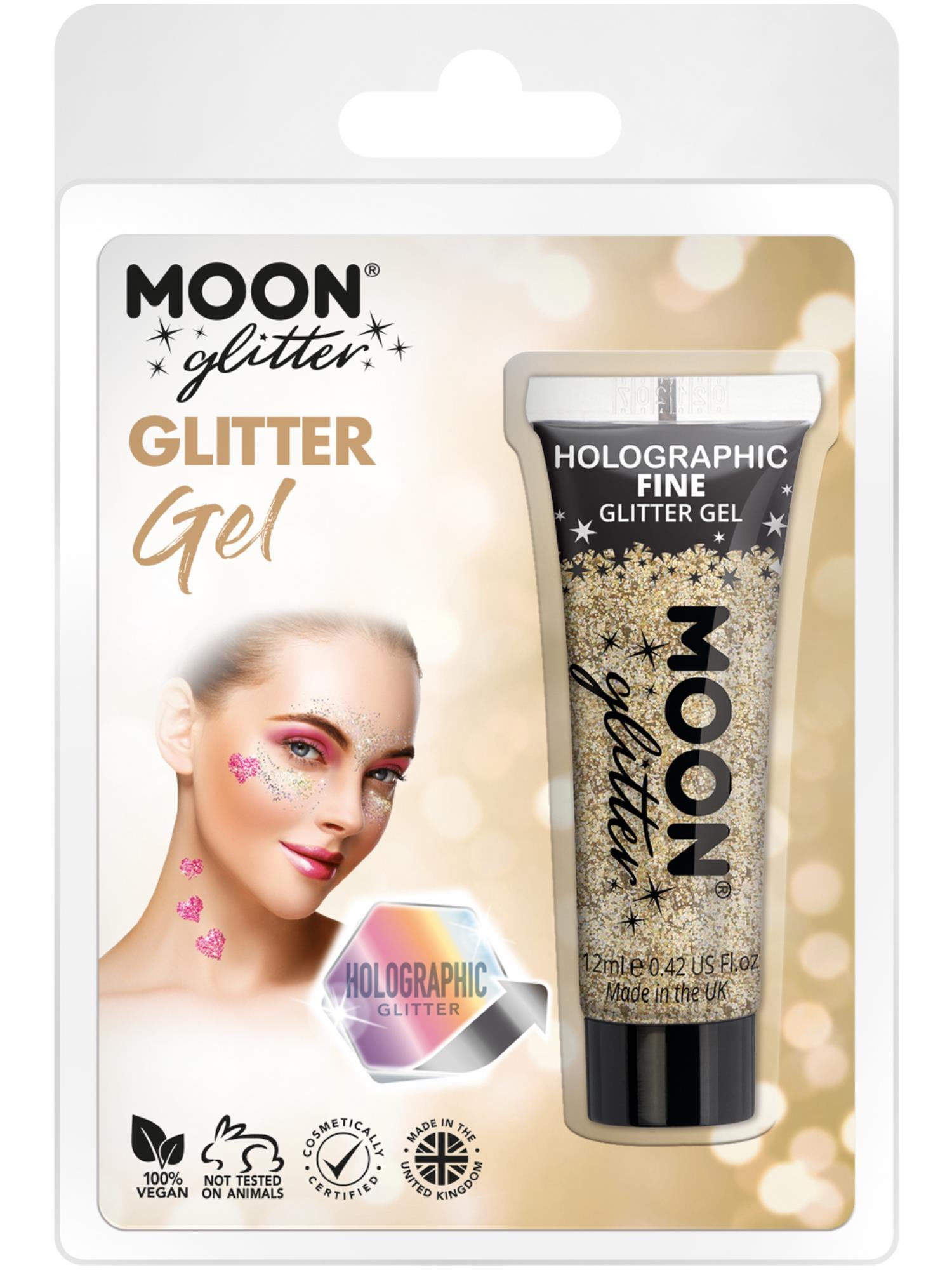 Moon Glitter Holographic Fine Glitter Gel, Gold