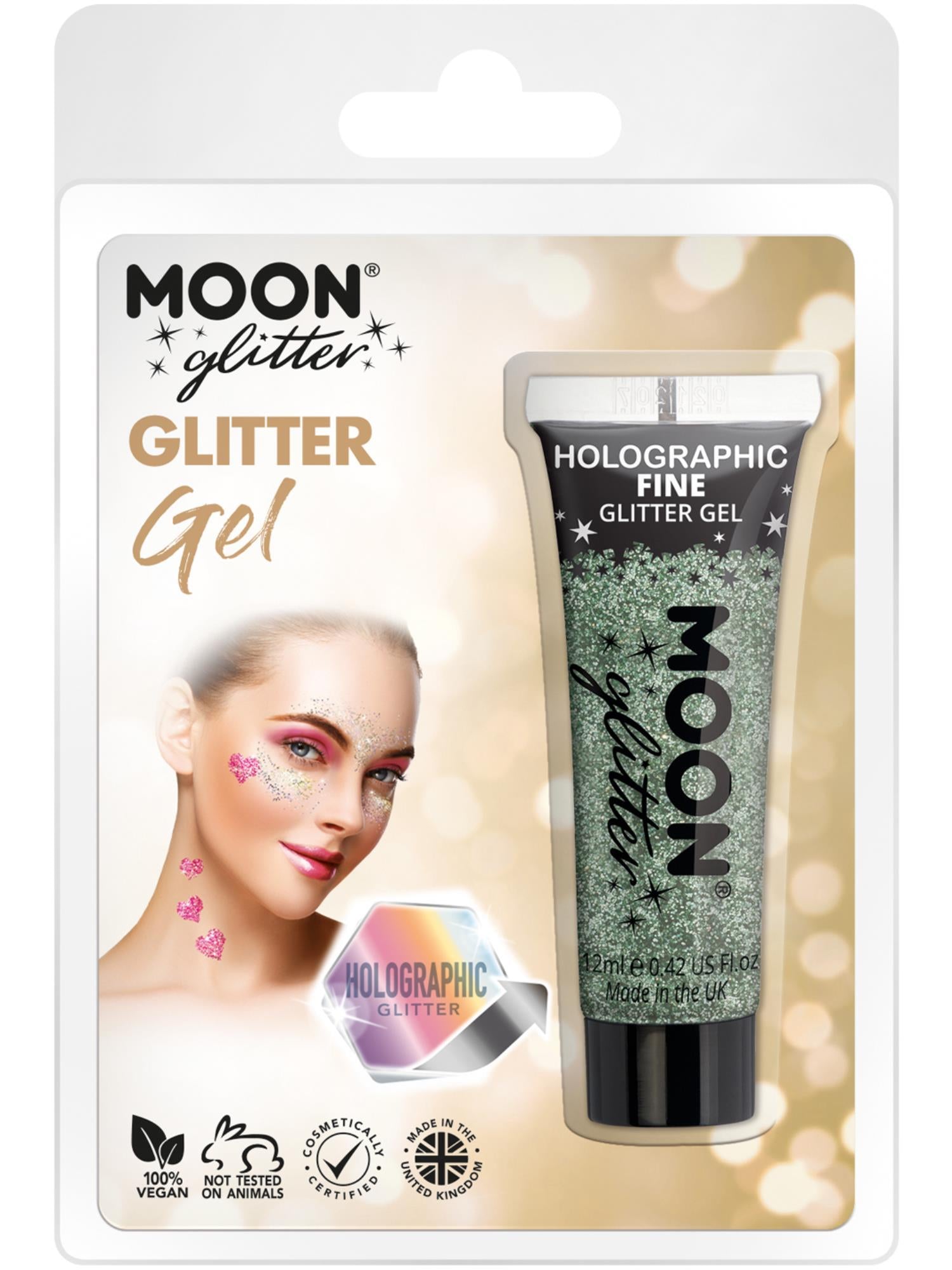 Moon Glitter Holographic Fine Glitter Gel, Green