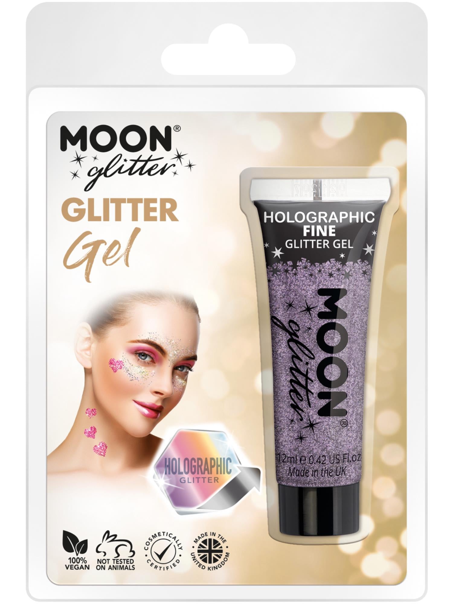 Moon Glitter Holographic Fine Glitter Gel, Purple