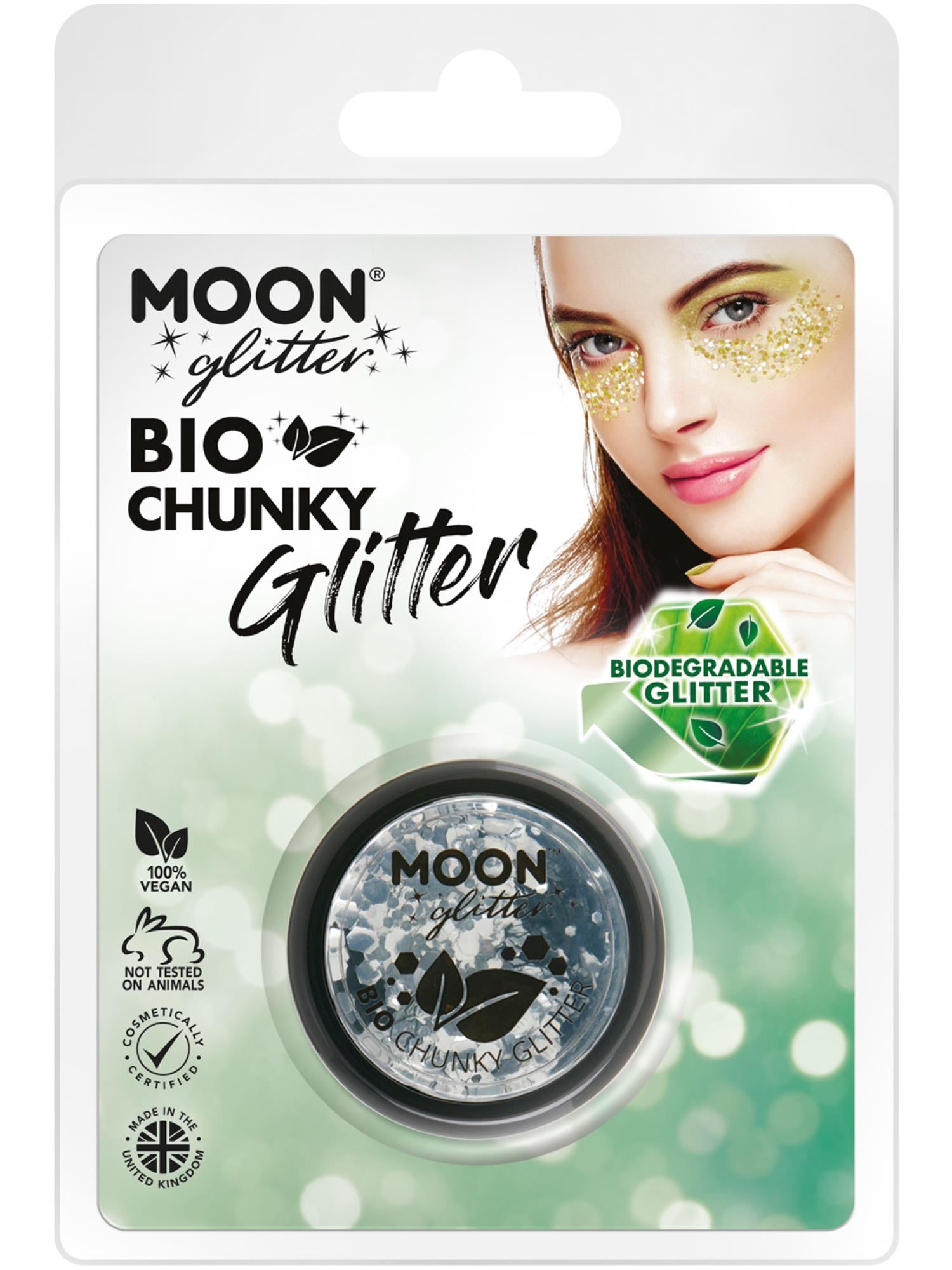 Moon Glitter Bio Chunky Glitter, Silver