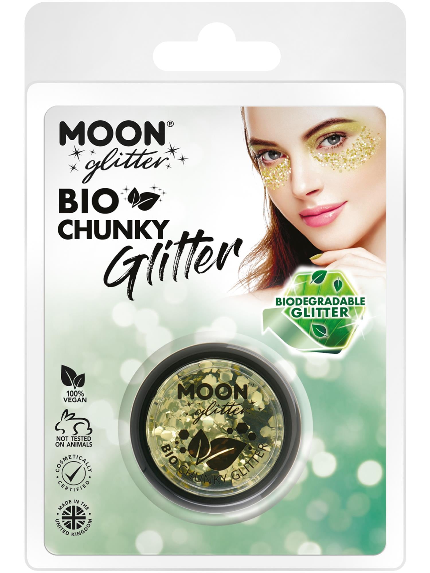 Moon Glitter Bio Chunky Glitter, Gold