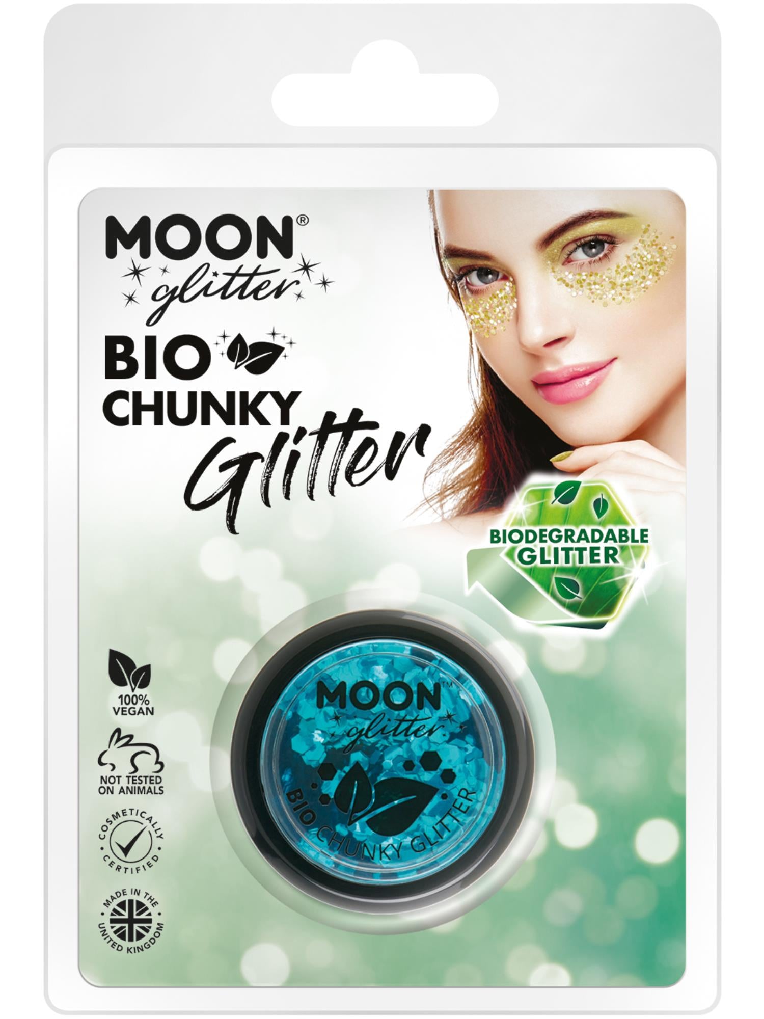 Moon Glitter Bio Chunky Glitter, Blue