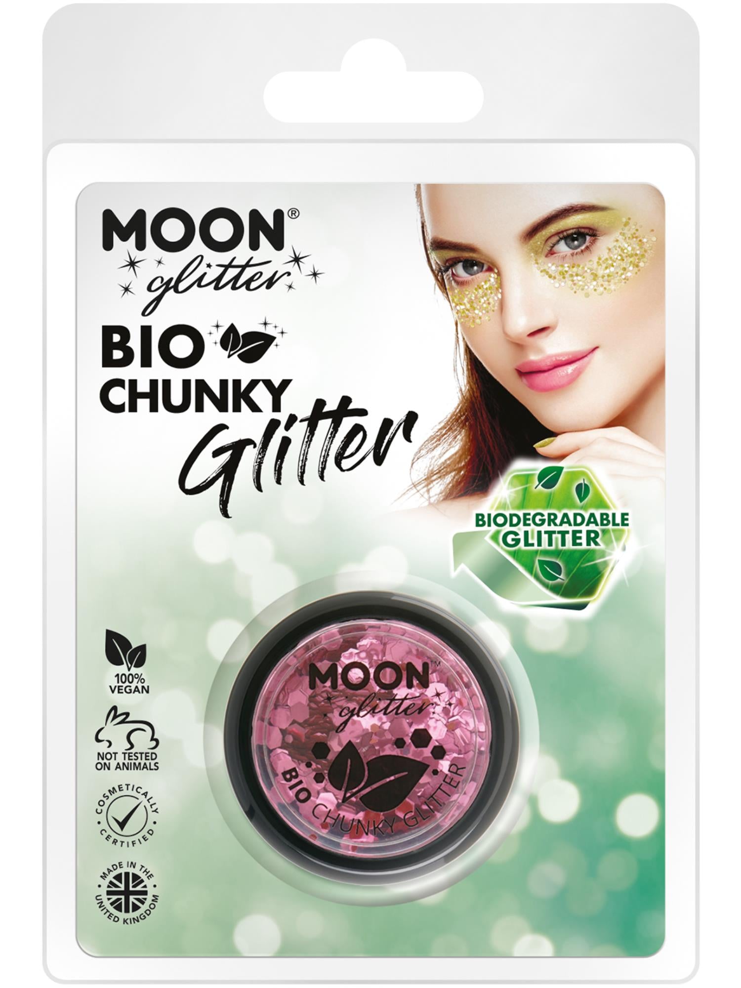 Moon Glitter Bio Chunky Glitter, Pink