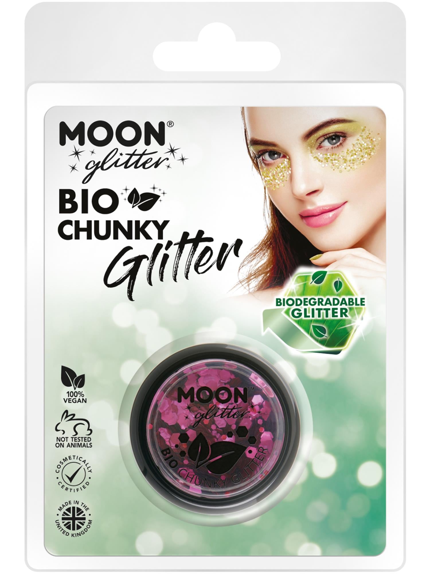 Moon Glitter Bio Chunky Glitter, Dark Rose