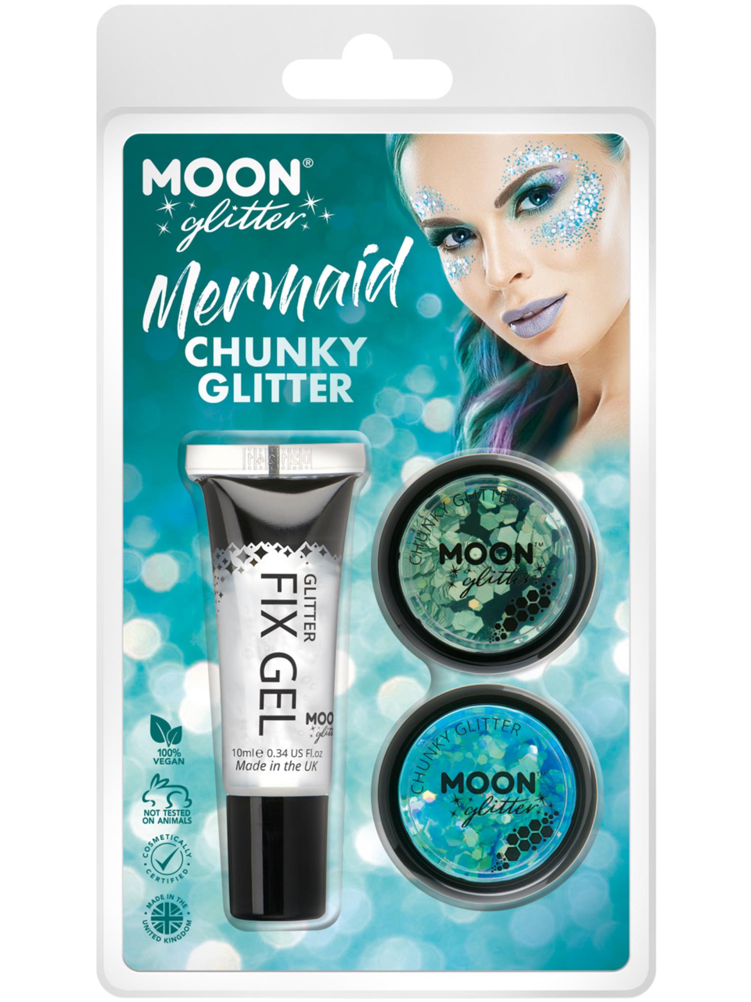 Moon Glitter Themed Clamshells, Blue