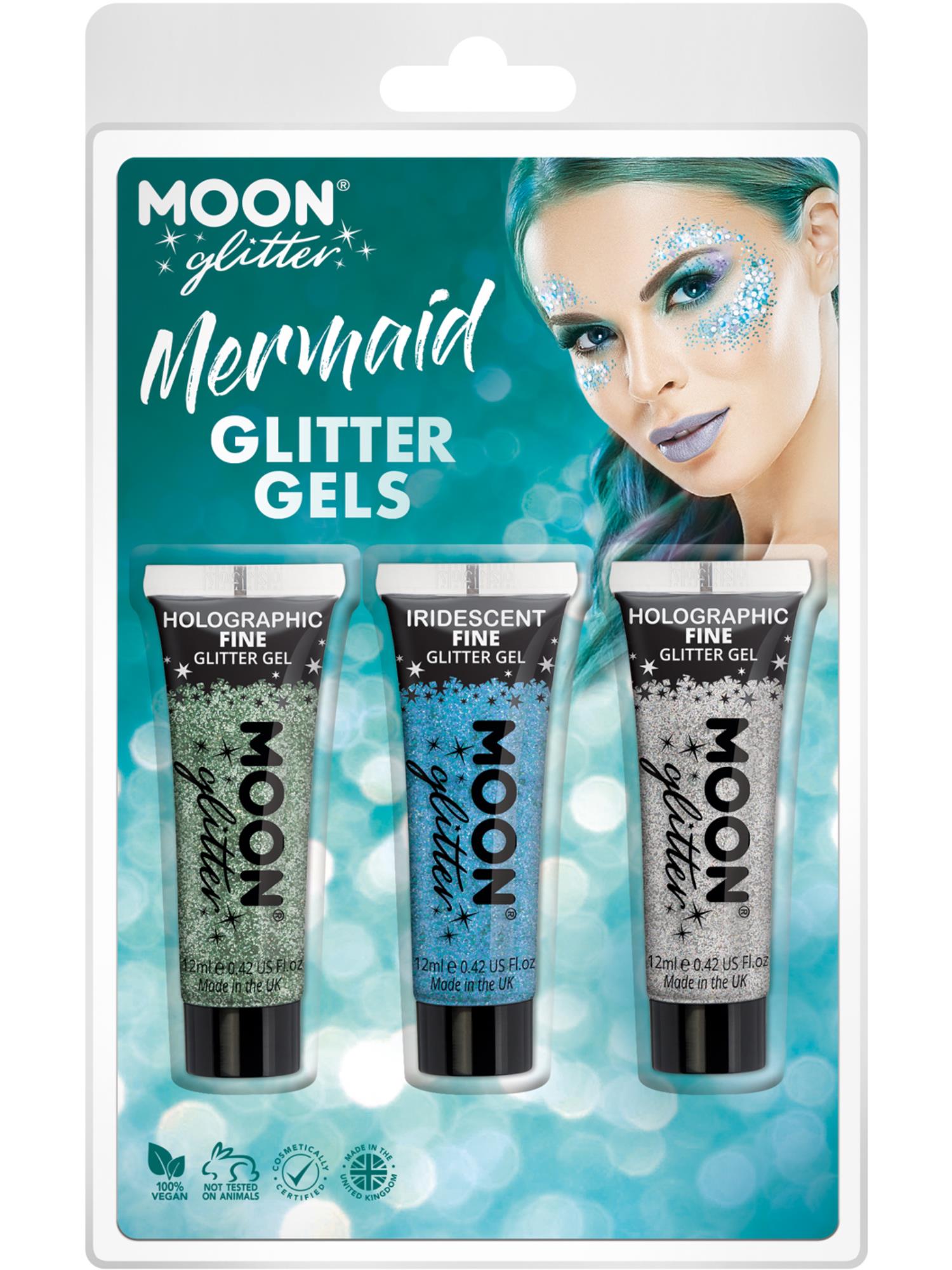 Moon Glitter Themed Clamshells, Blue