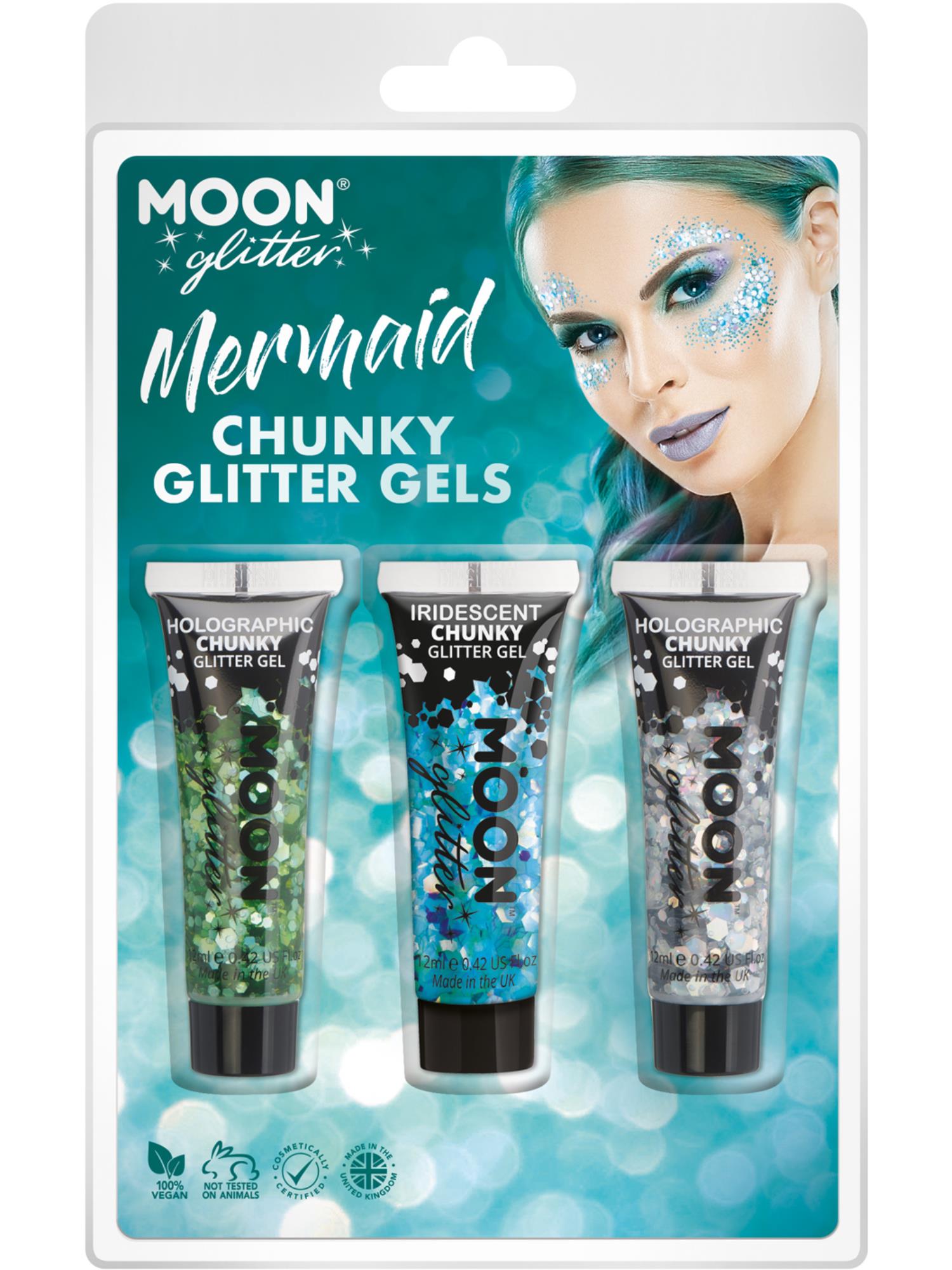 Moon Glitter Themed Clamshells, Blue