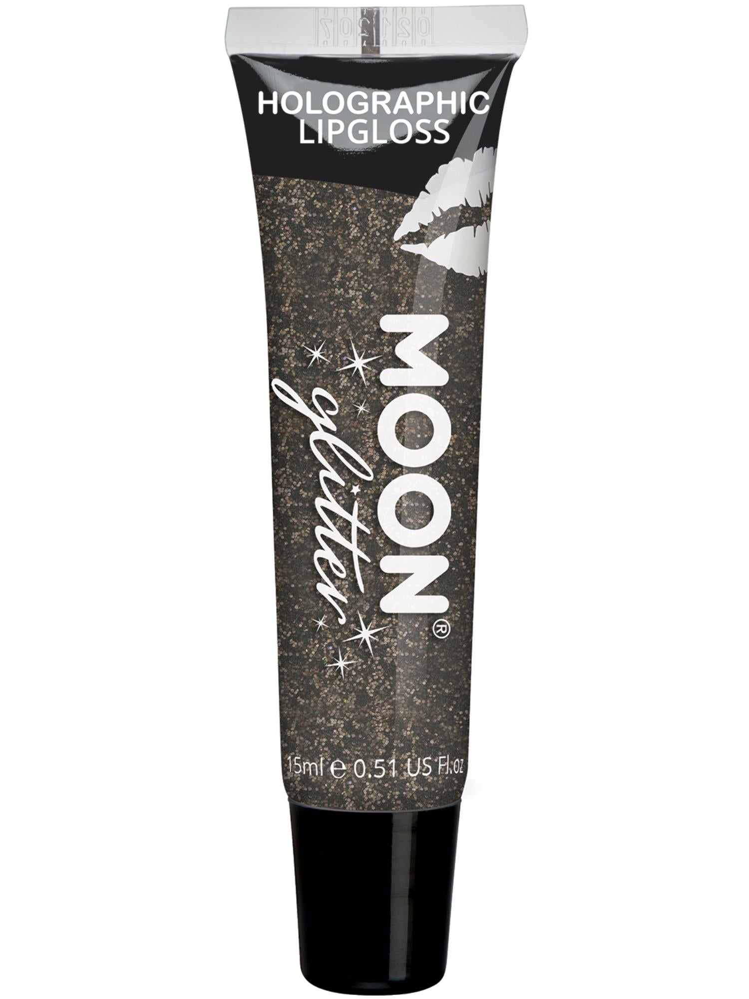 Moon Glitter Holographic Glitter Lipgloss, Black