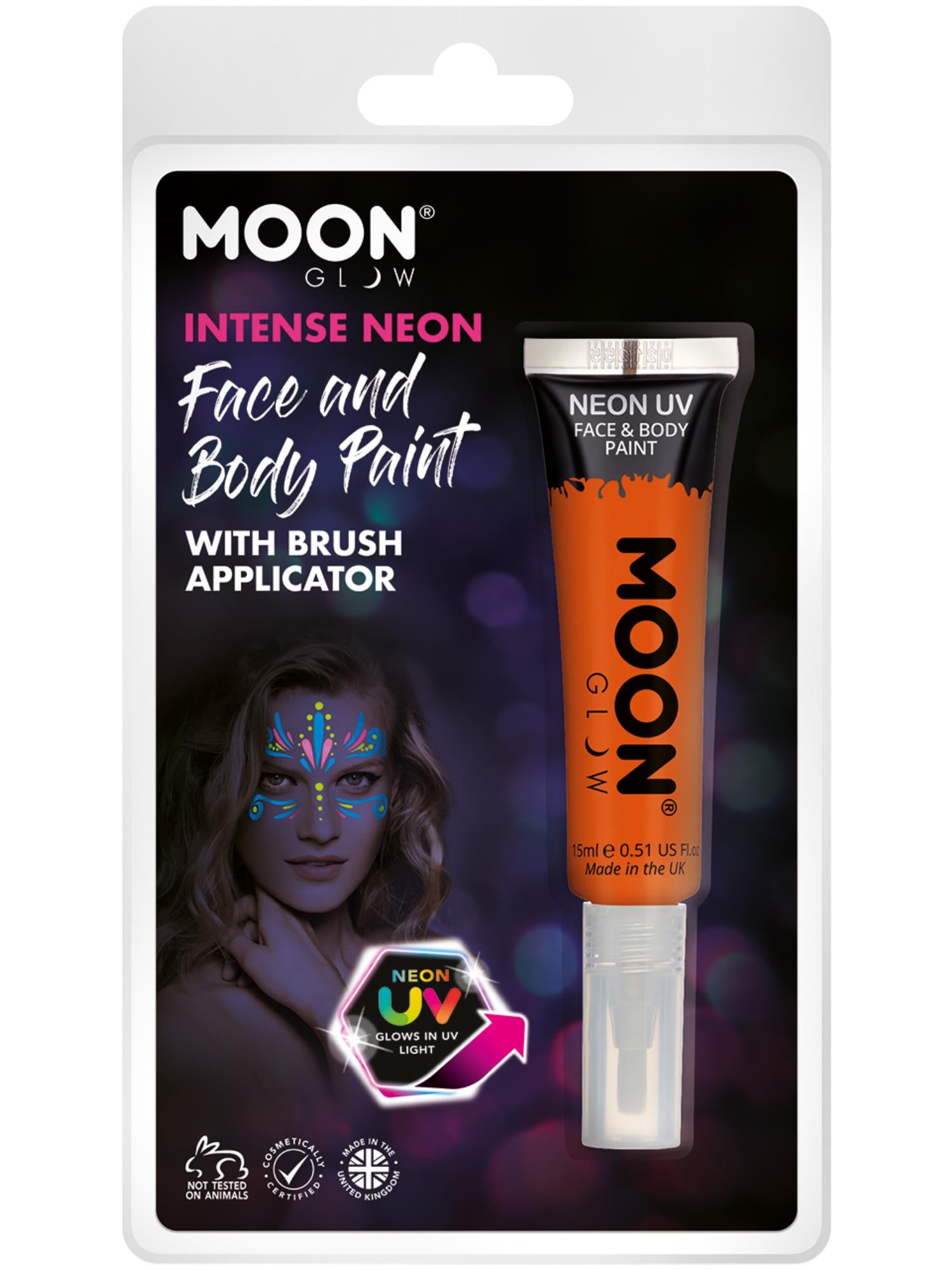 Moon Glow Intense Neon UV Face Paint, Orange