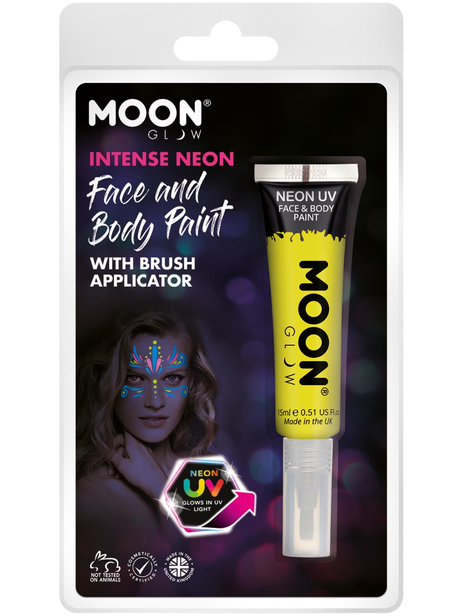 Moon Glow Intense Neon UV Face Paint, Yellow