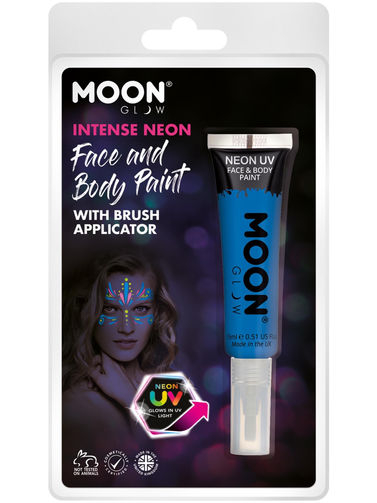 Moon Glow Intense Neon UV Face Paint, Blue