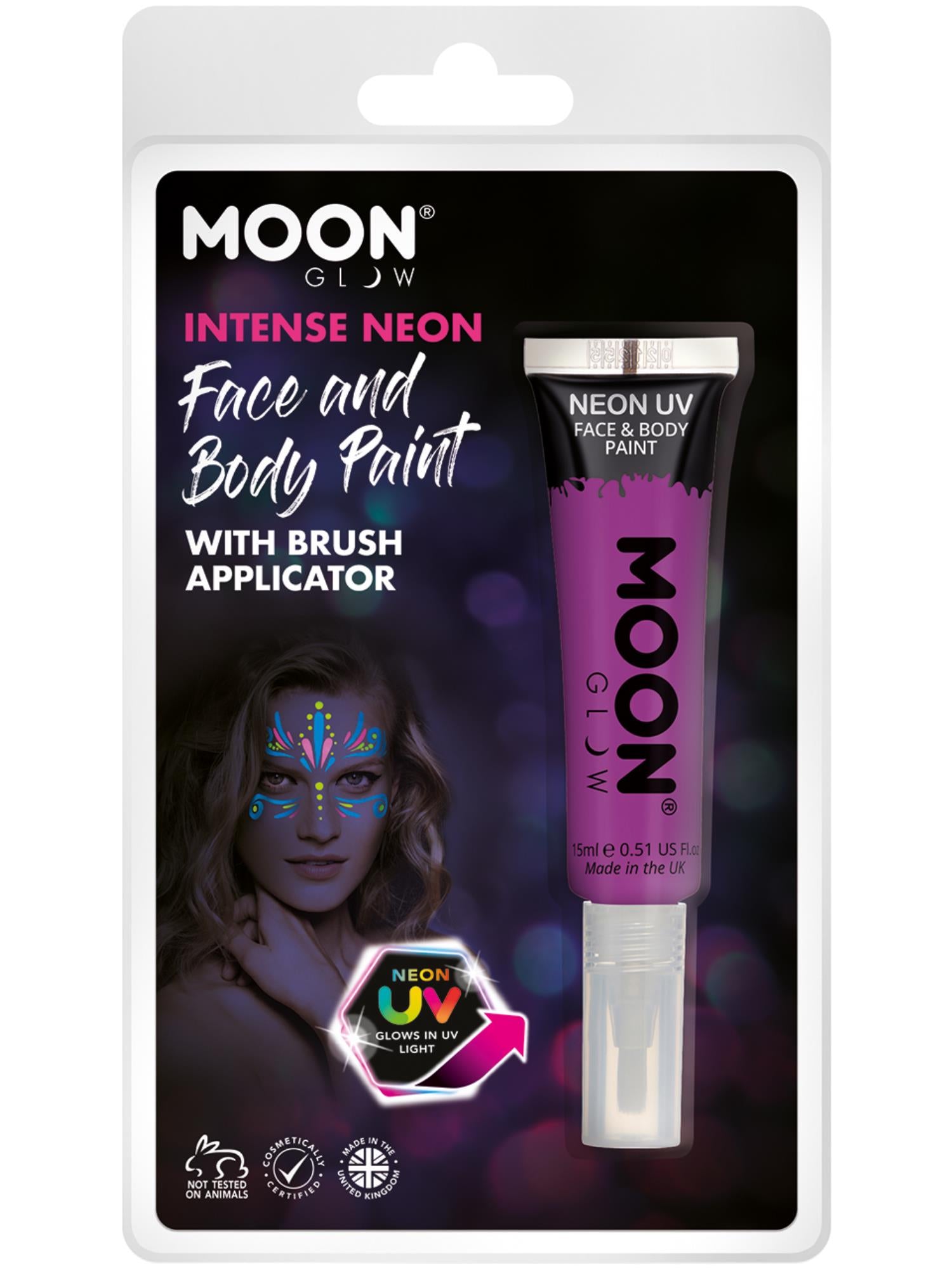 Moon Glow Intense Neon UV Face Paint, Purple