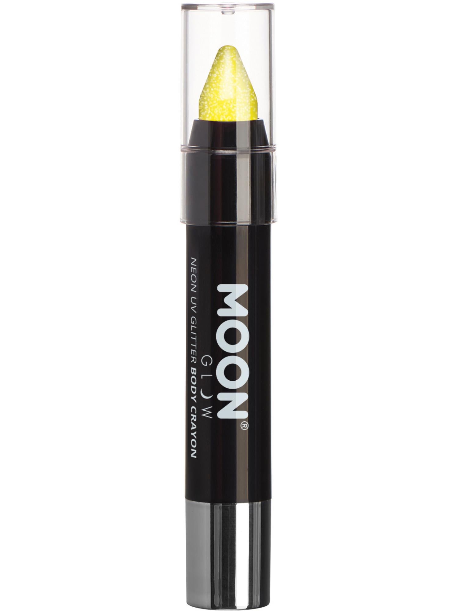 Moon Glow - Neon UV Glitter Body Crayons, Yellow