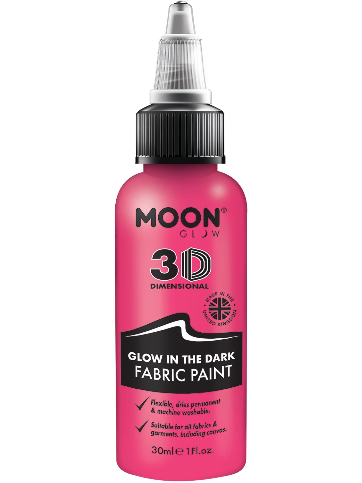 Moon Glow - Glow in the Dark Fabric Paint, Pink