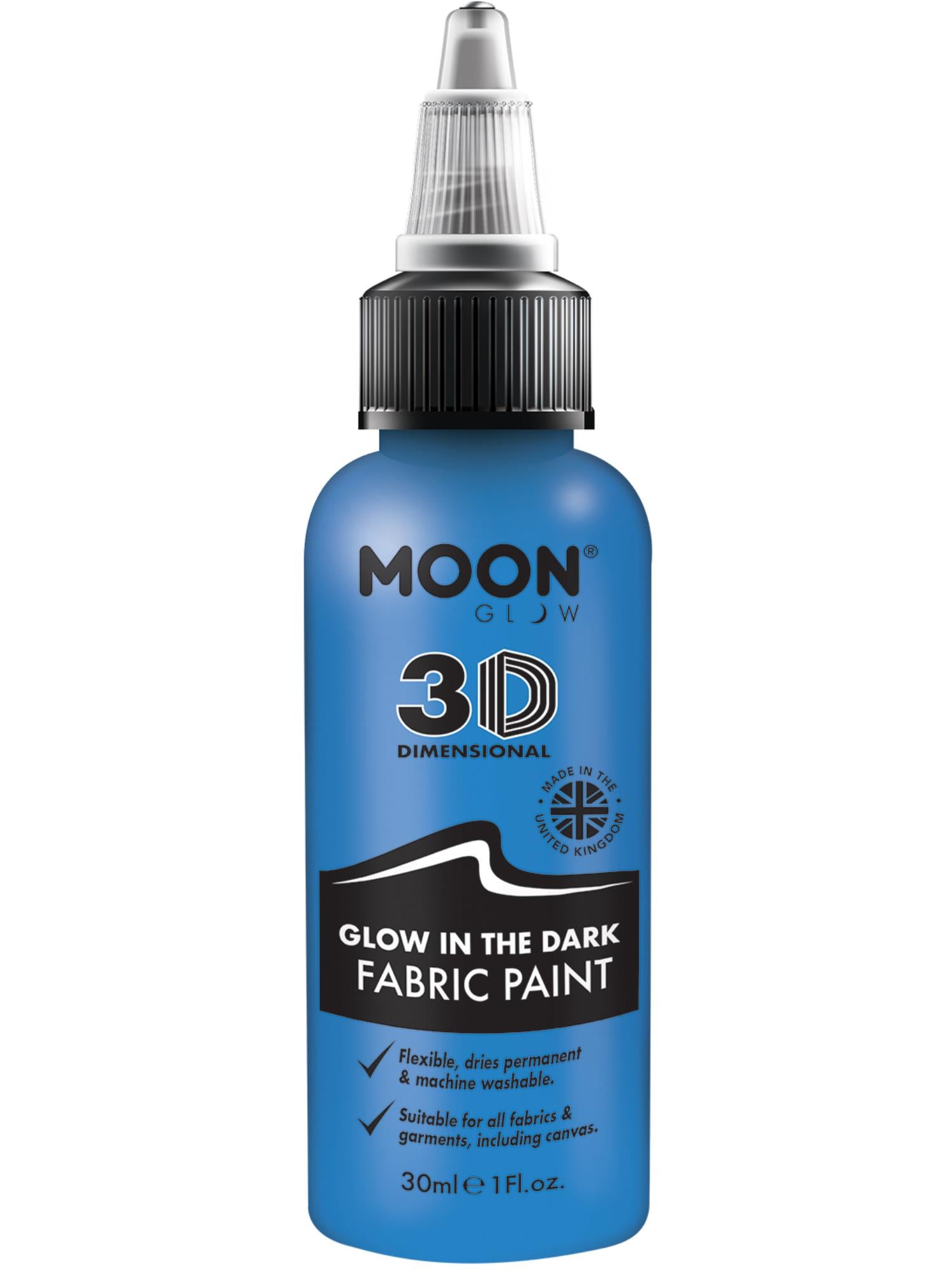 Moon Glow - Glow in the Dark Fabric Paint, Blue