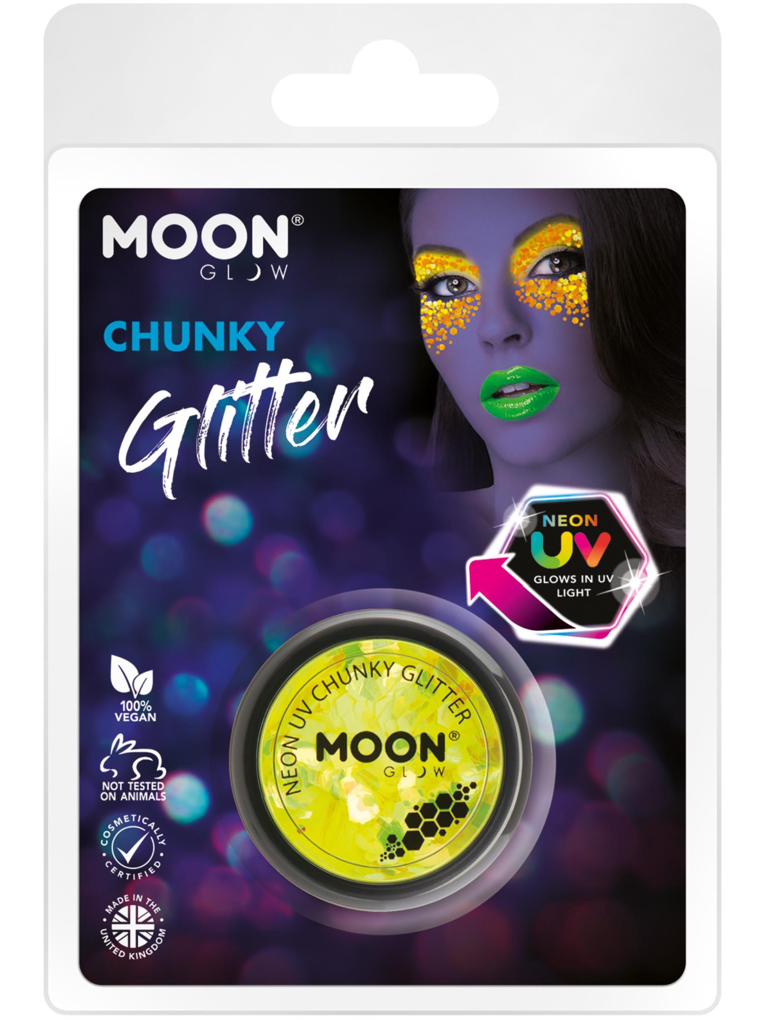 Moon Glow - Neon UV Chunky Glitter, Yellow