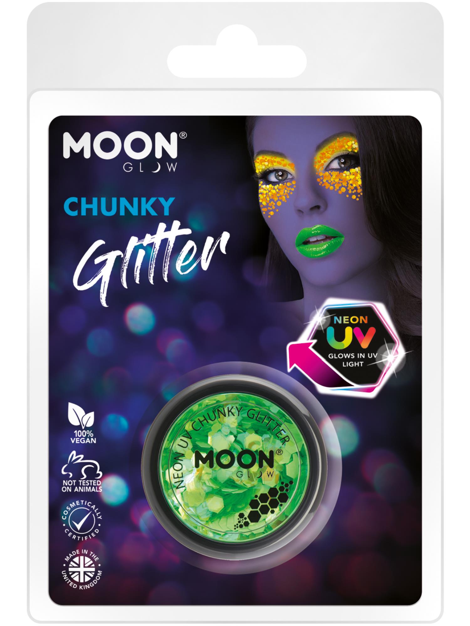 Moon Glow - Neon UV Chunky Glitter, Green