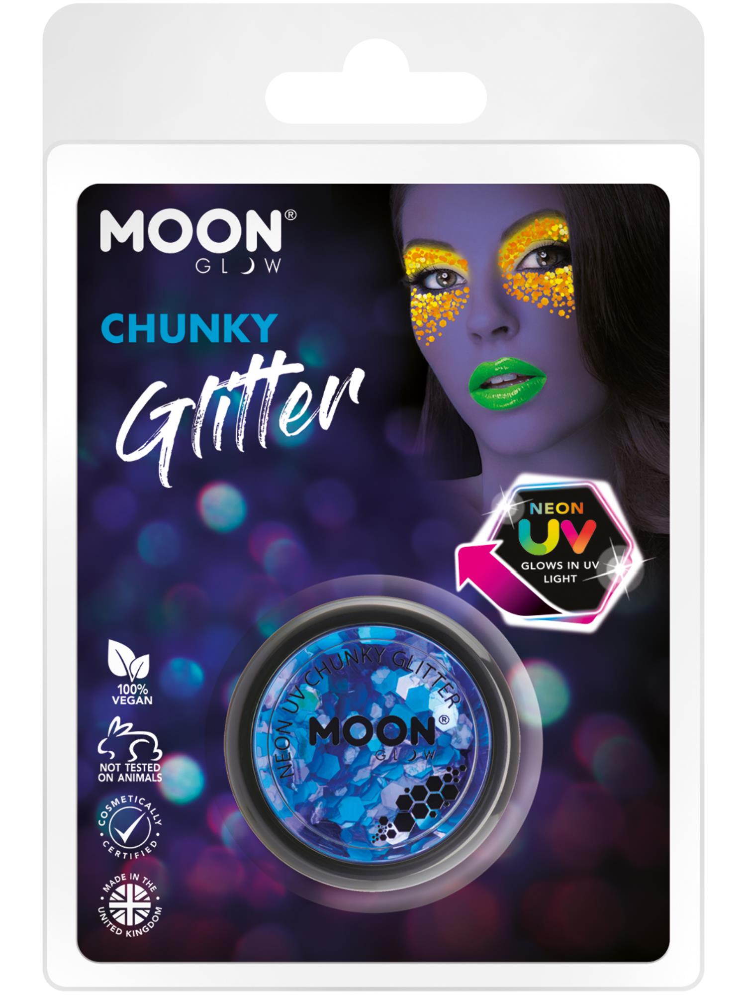 Moon Glow - Neon UV Chunky Glitter, Blue