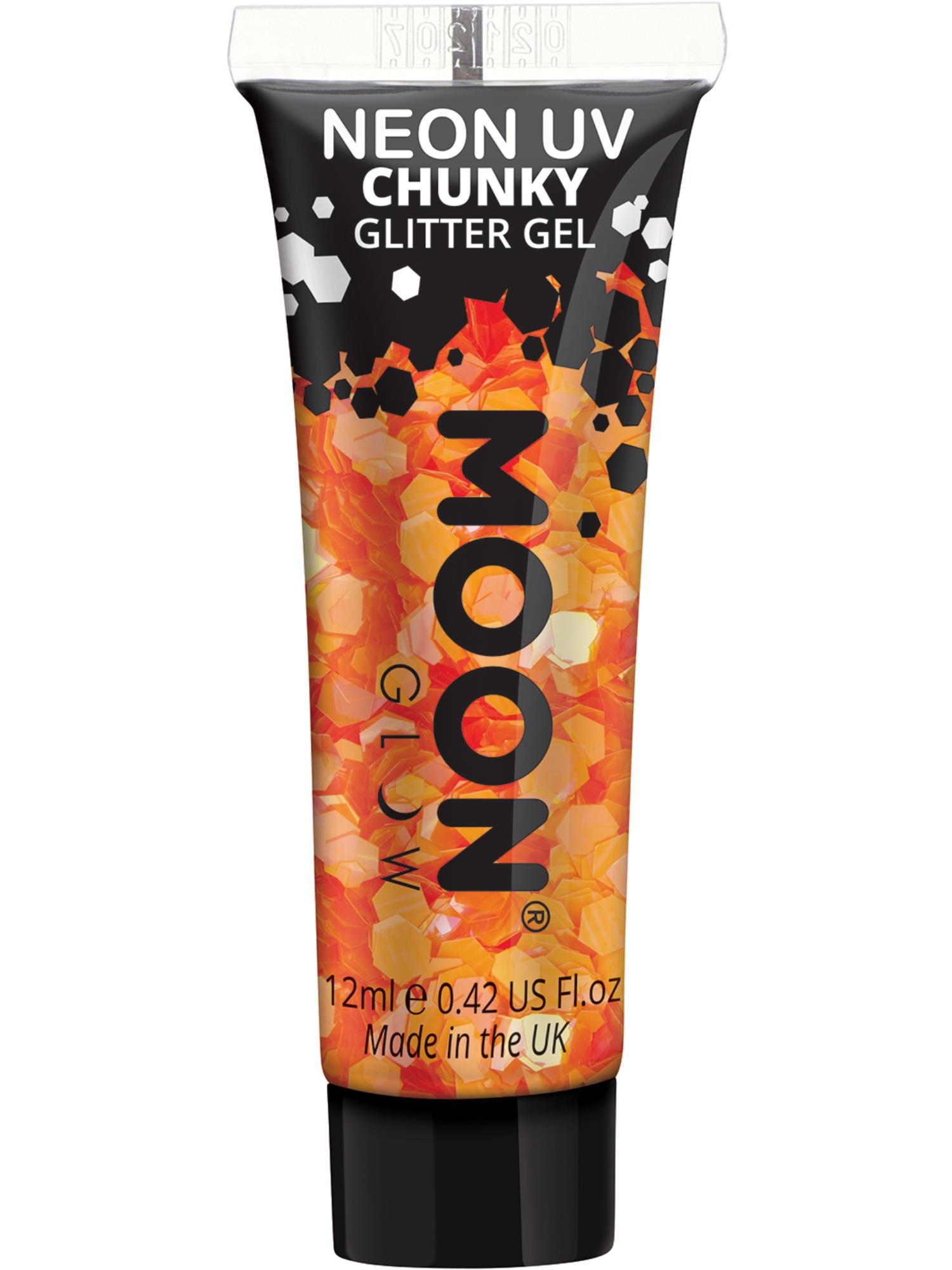 Moon Glow - Neon UV Chunky Glitter Gel, Orange