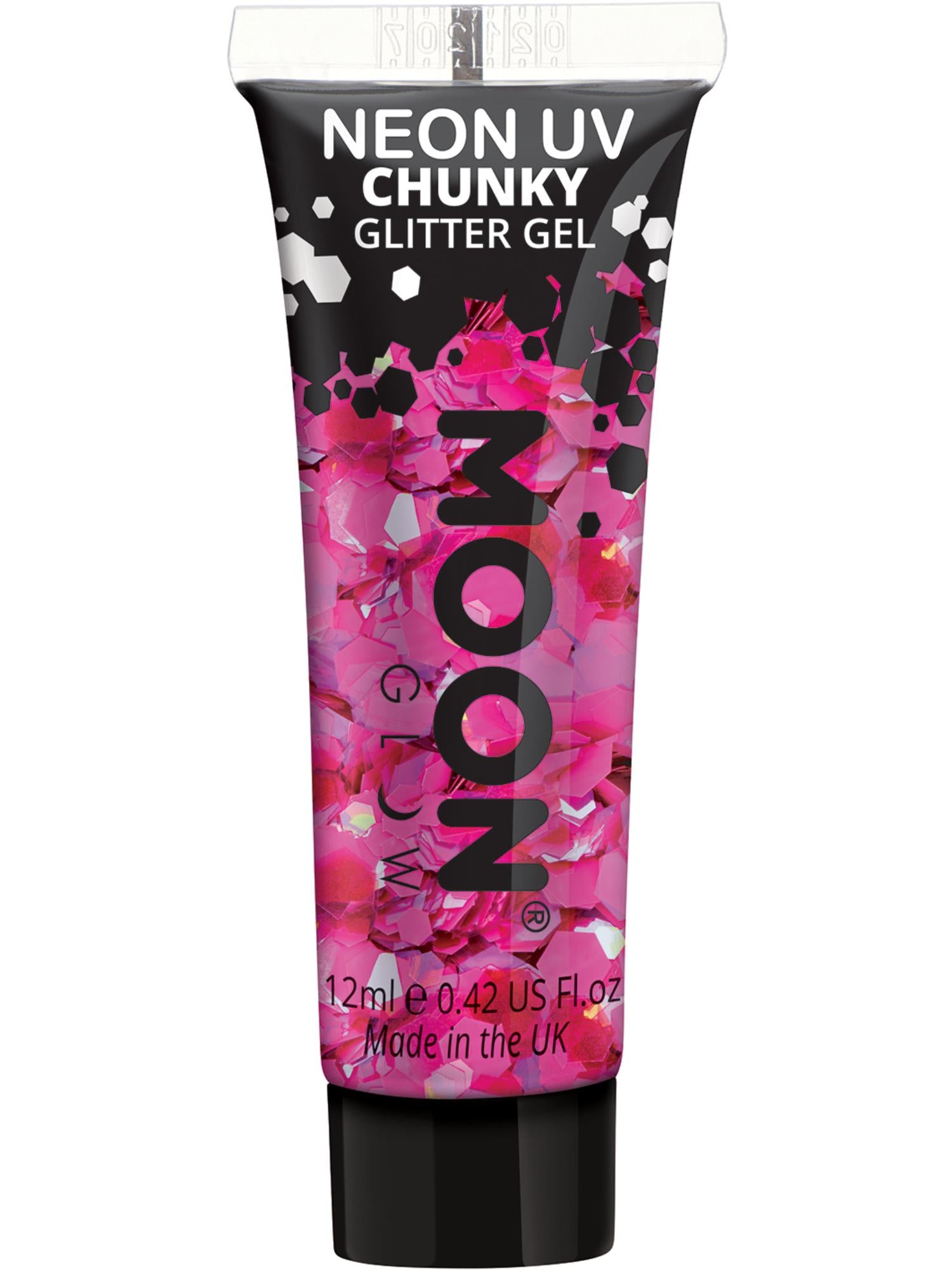 Moon Glow - Neon UV Chunky Glitter Gel, Magenta