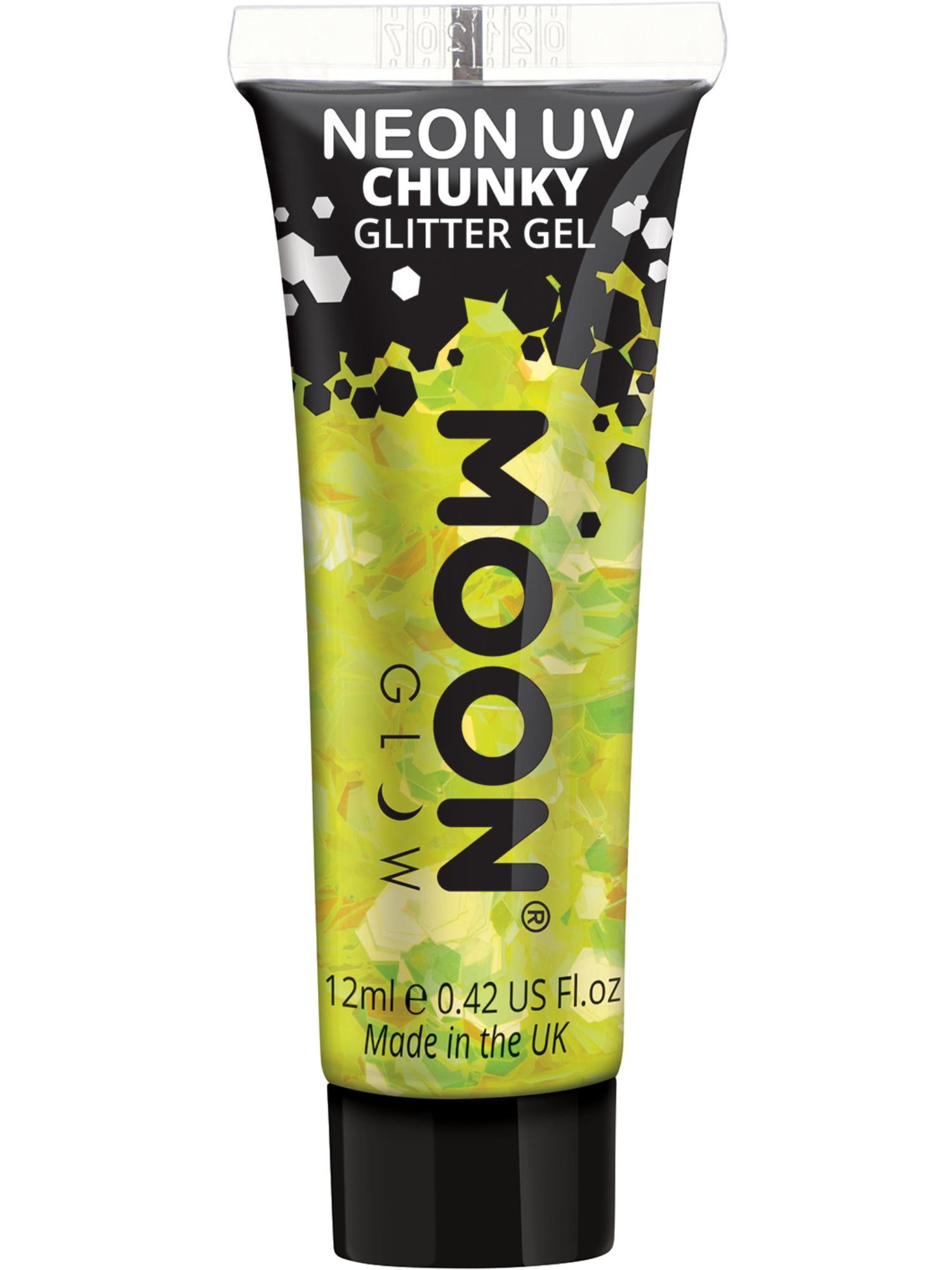 Moon Glow - Neon UV Chunky Glitter Gel, Yellow