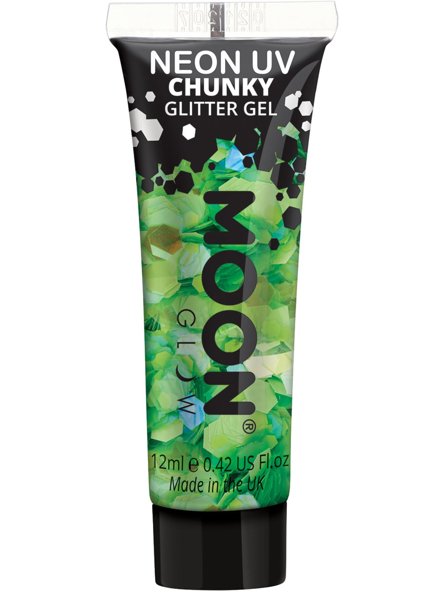 Moon Glow - Neon UV Chunky Glitter Gel, Green