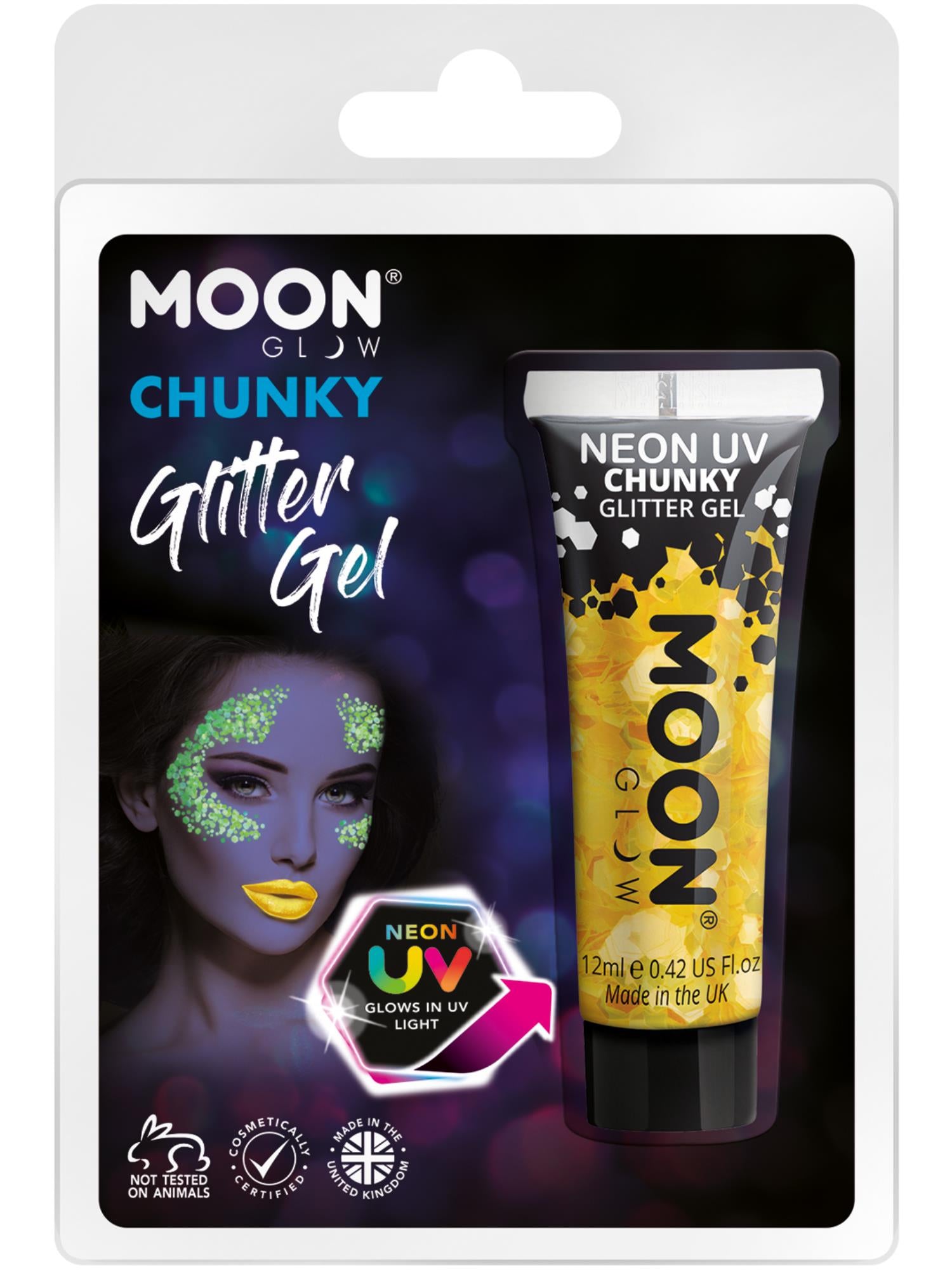 Moon Glow - Neon UV Chunky Glitter Gel, Golden