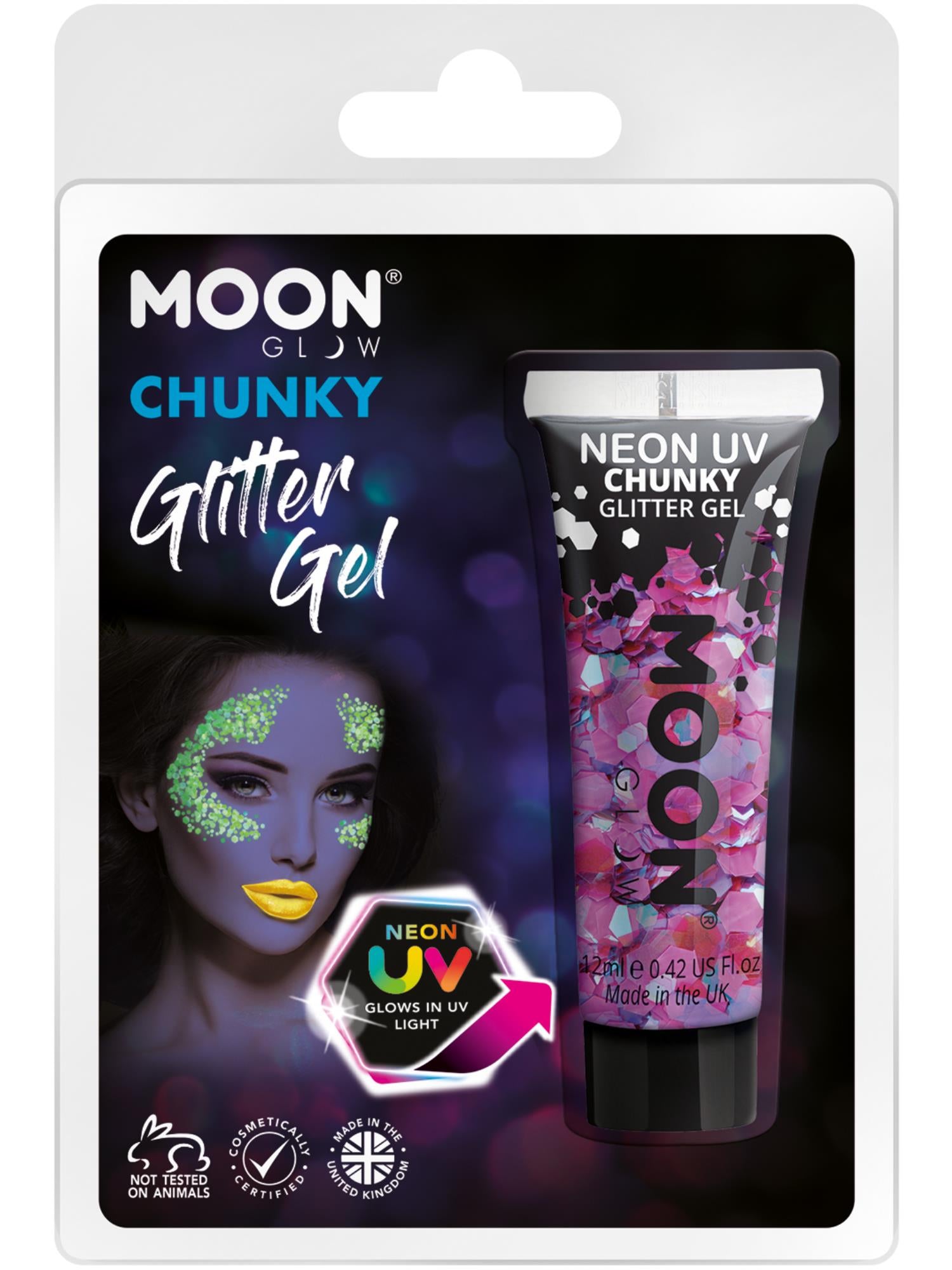 Moon Glow - Neon UV Chunky Glitter Gel, Purple