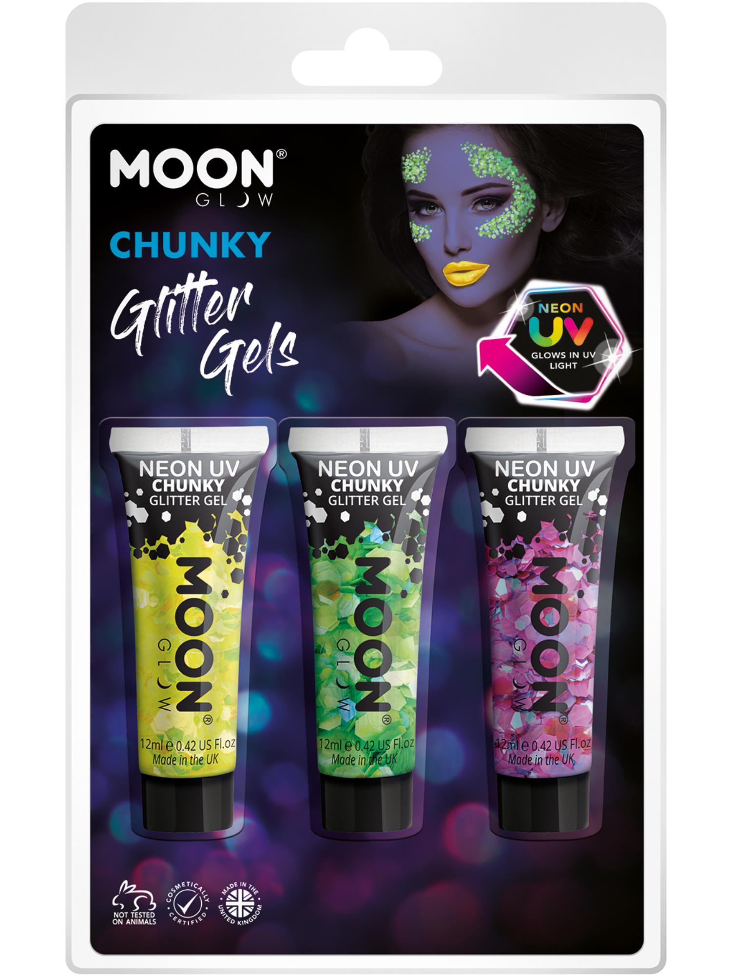 Moon Glow - Neon UV Chunky Glitter Gel,